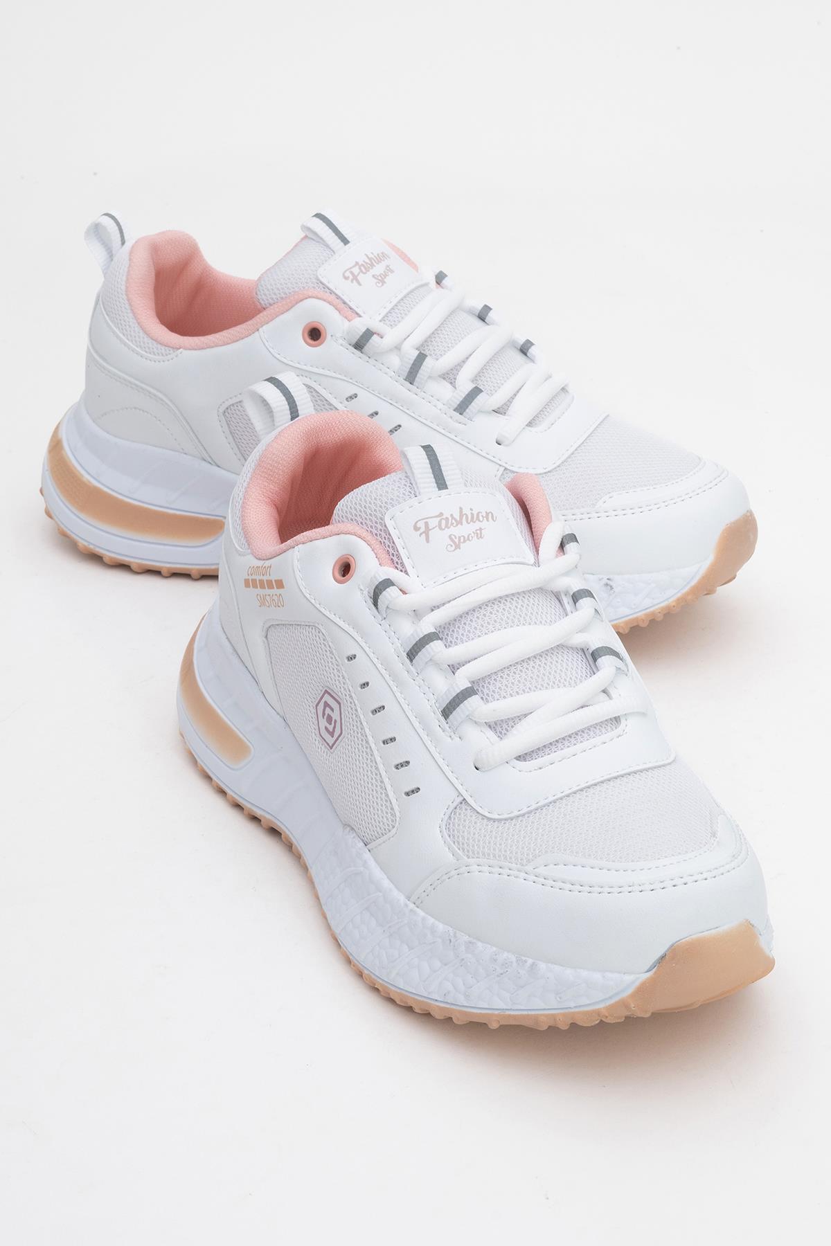 Kadın Bağcıklı Anorak Spor Ayakkabı BEYAZ PUDRA - Görsel 2