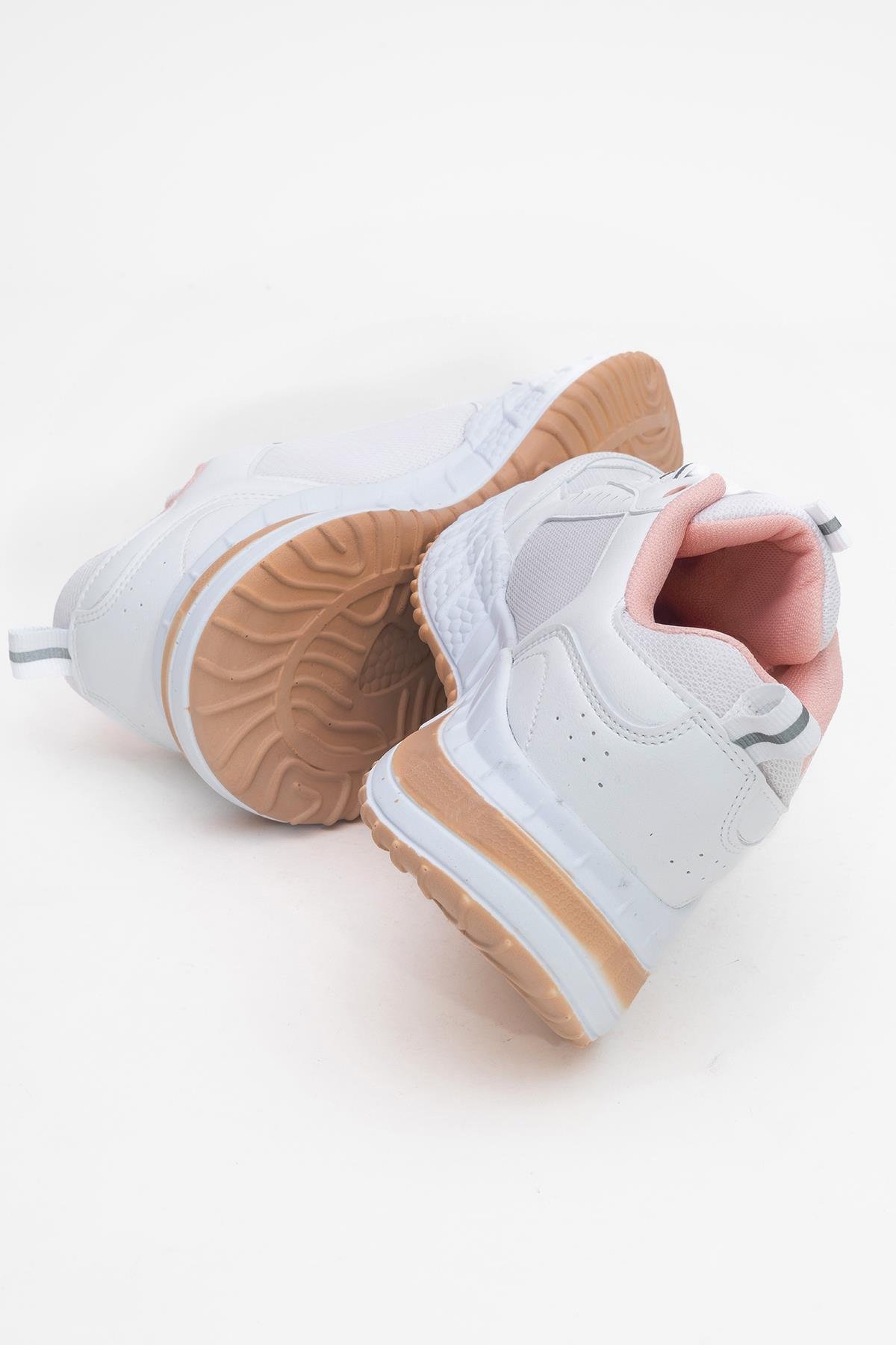 Kadın Bağcıklı Anorak Spor Ayakkabı BEYAZ PUDRA - Görsel 5