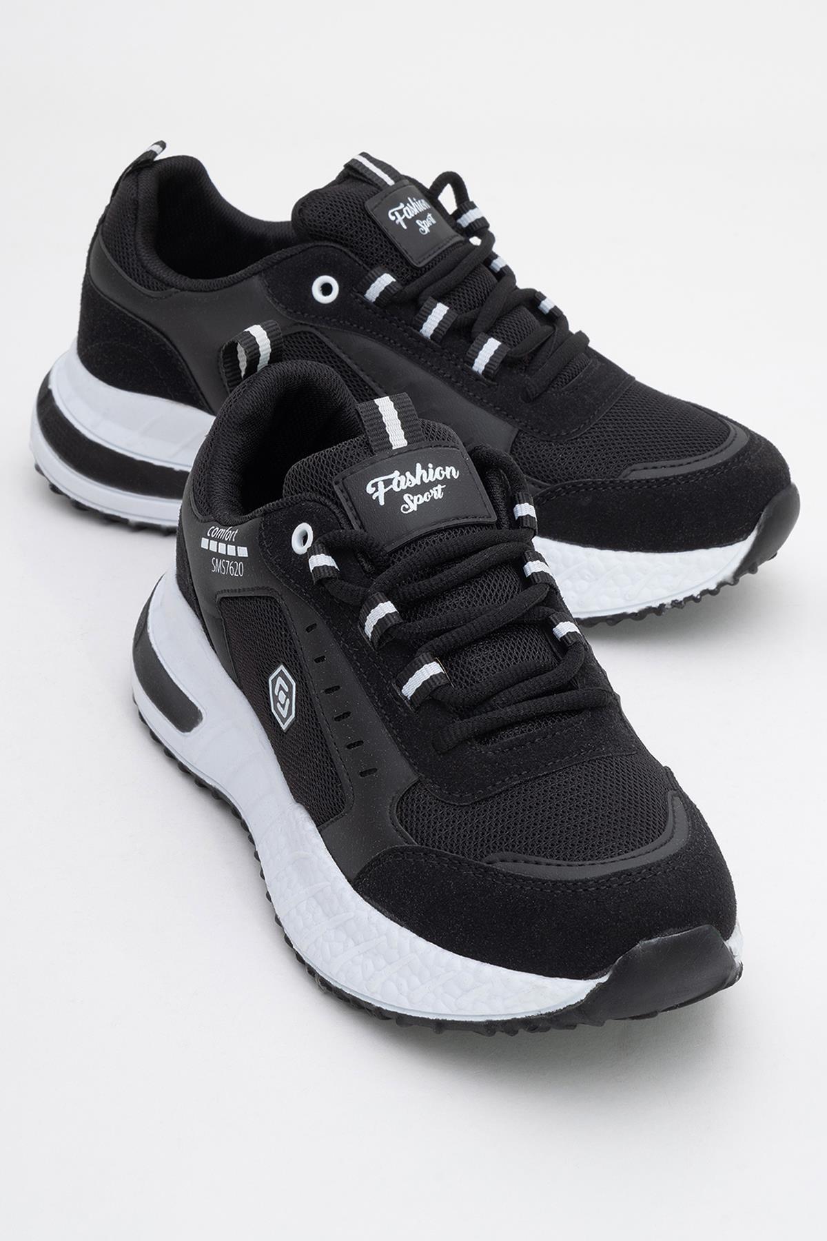Kadın Bağcıklı Anorak Spor Ayakkabı SİYAH BEYAZ - Görsel 2