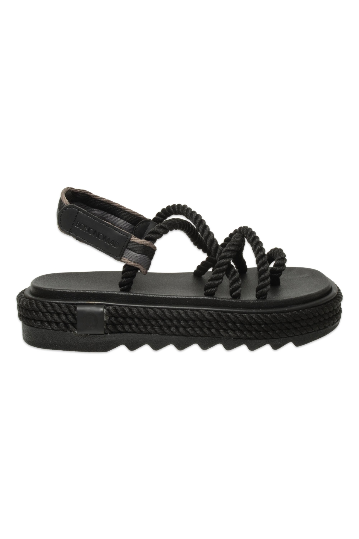 Ibiza Mid Platform Halat Siyah Kadın Sandalet - Görsel 3