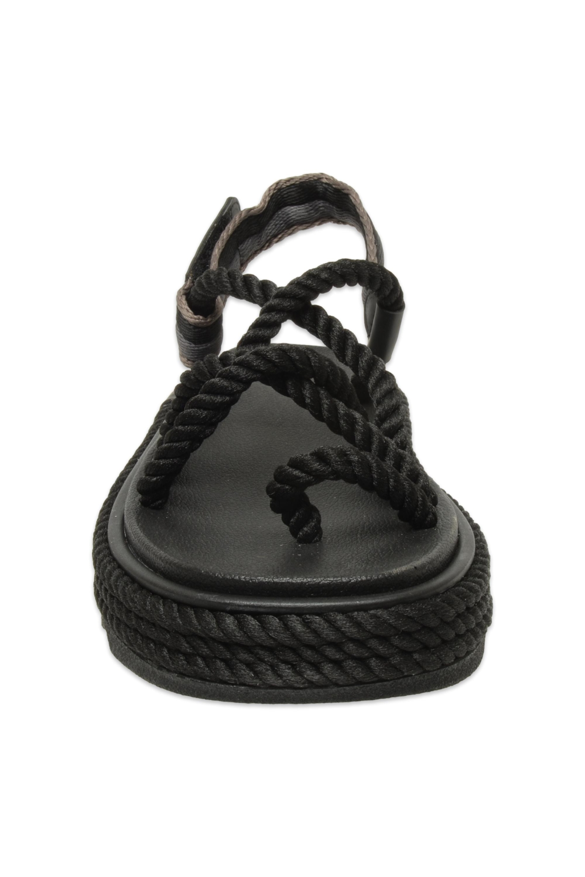 Ibiza Mid Platform Halat Siyah Kadın Sandalet - Görsel 4