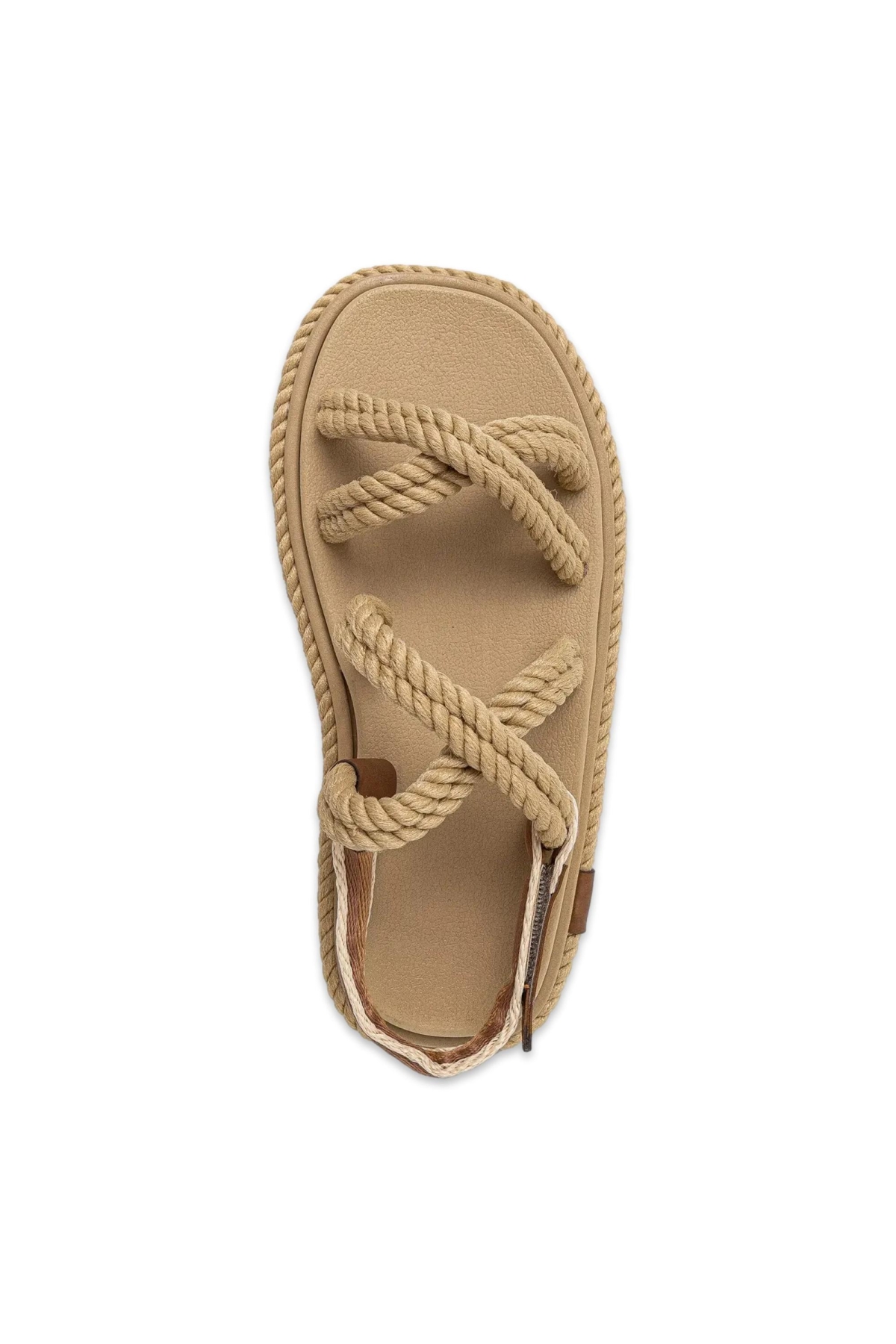 Bodrum Mid Platform Halat Bej Kadın Sandalet - Görsel 4