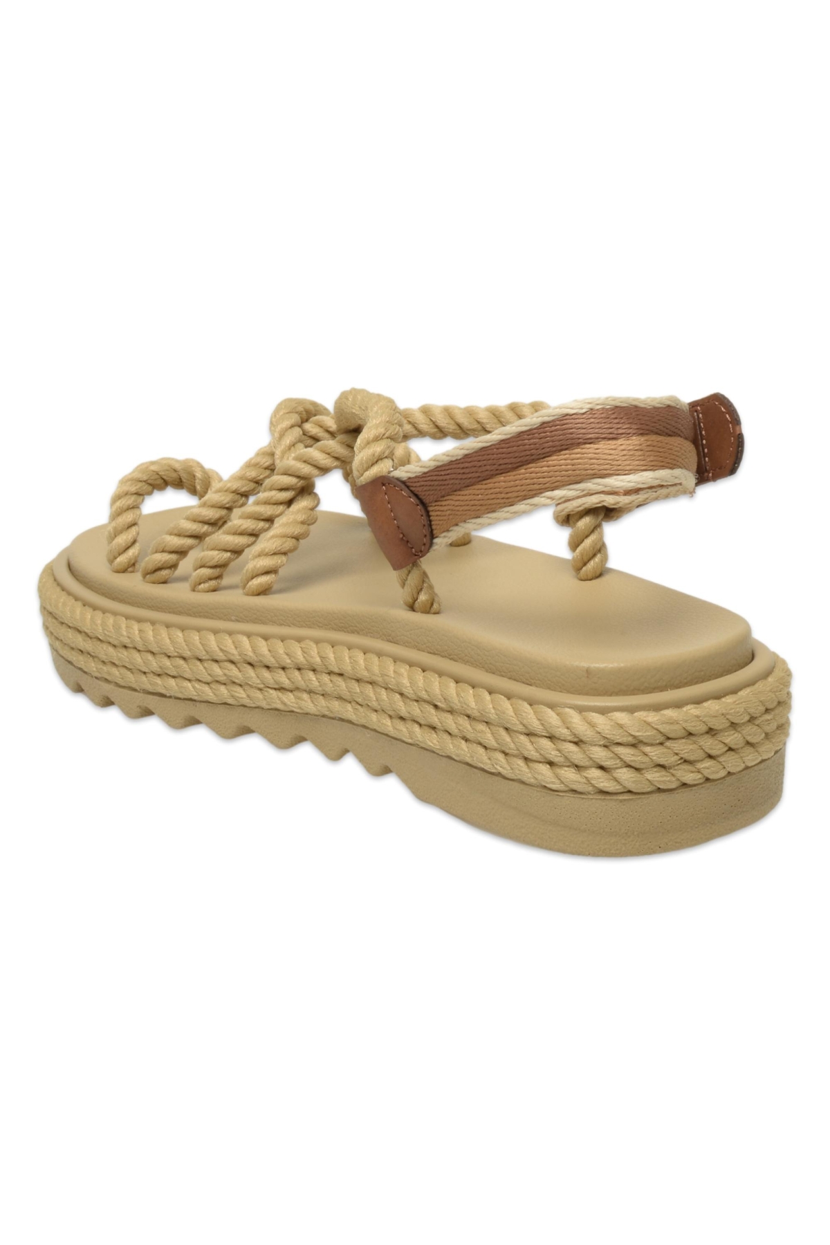 Ibiza Mid Platform Halat Bej Kadın Sandalet - Görsel 5