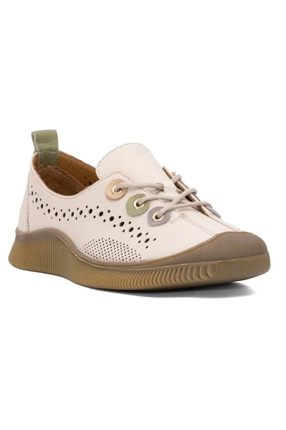 Pera Hakiki Deri Ortopedik Kadın Casual Ayakkabı - Görsel 4