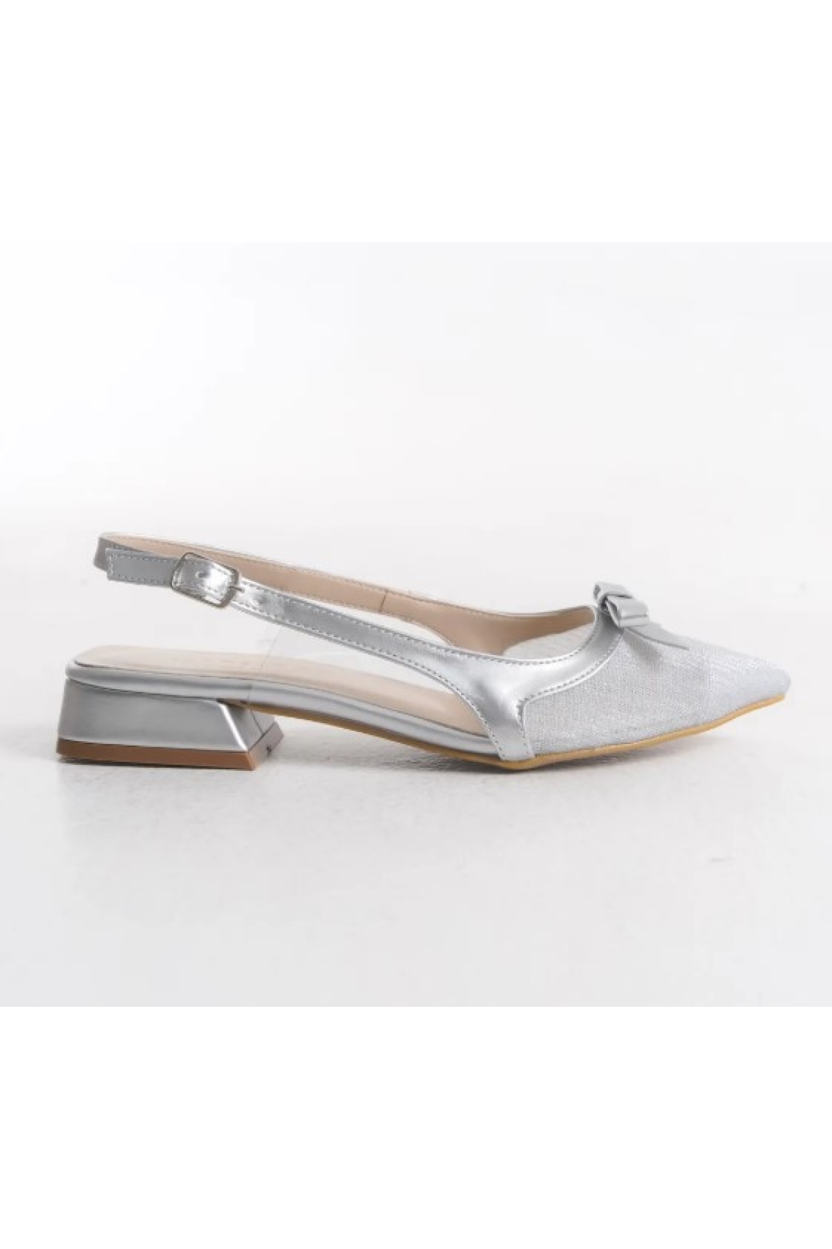 Fiyonk Dantel Detaylı Arkası Açık Kadın Babet Ayakkabı - Görsel 5