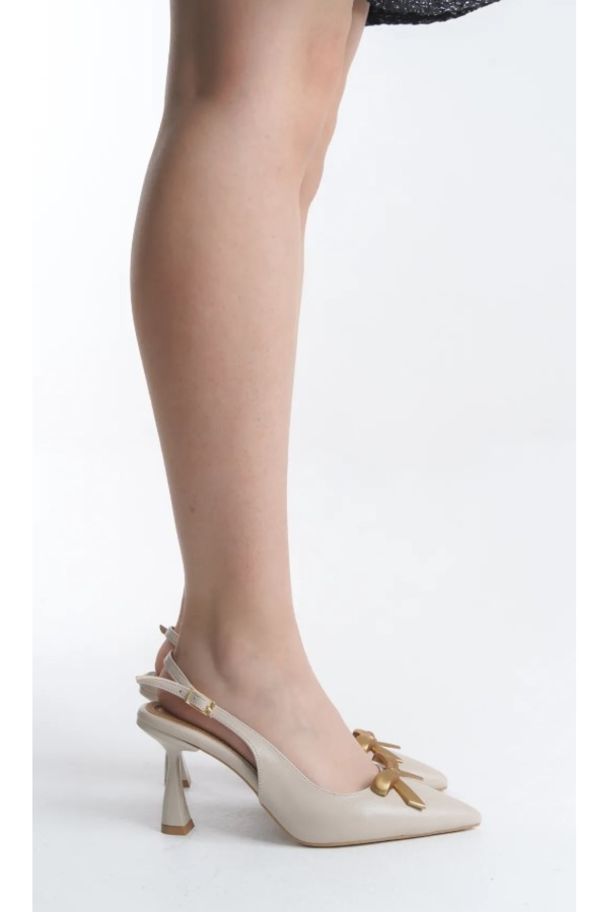 Kurdela Toka Detaylı Arkası Açık Stiletto Kadın Topuklu Ayakkabı - Görsel 2