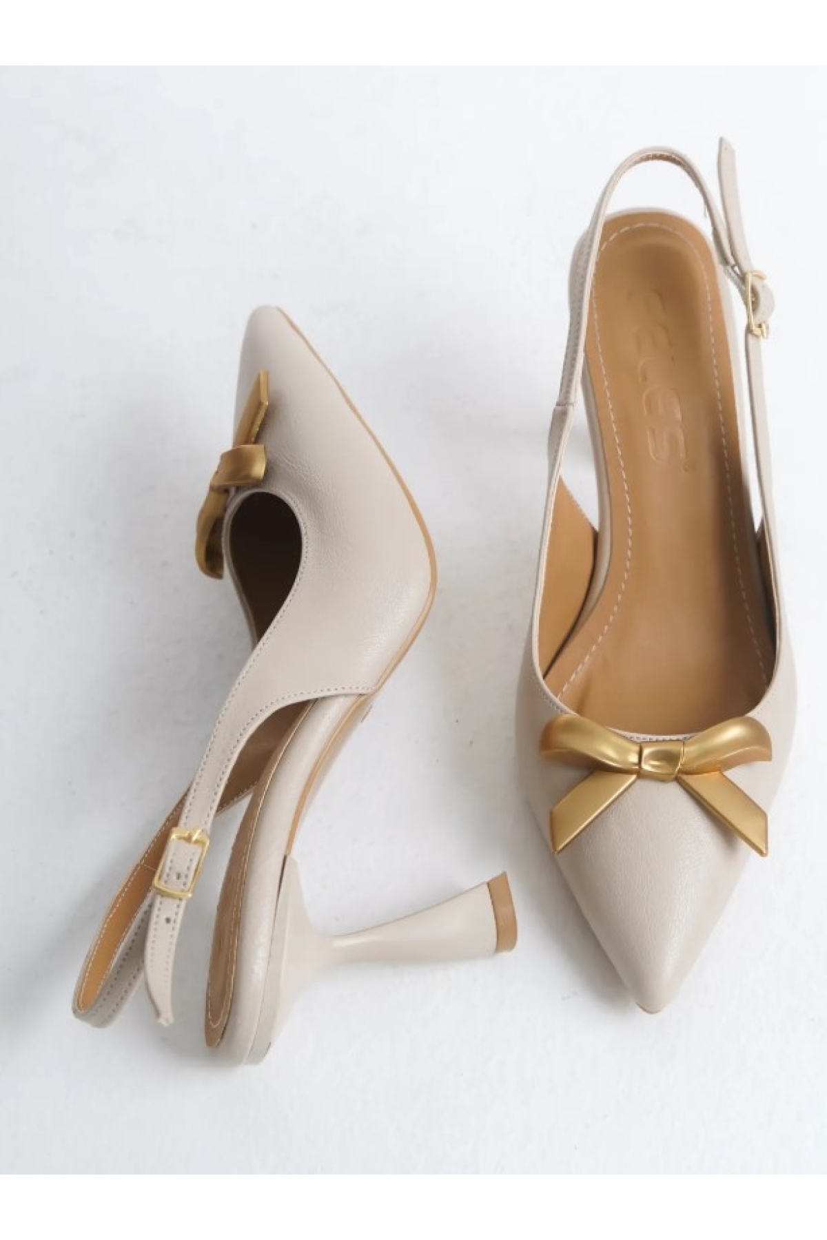 Kurdela Toka Detaylı Arkası Açık Stiletto Kadın Topuklu Ayakkabı - Görsel 8