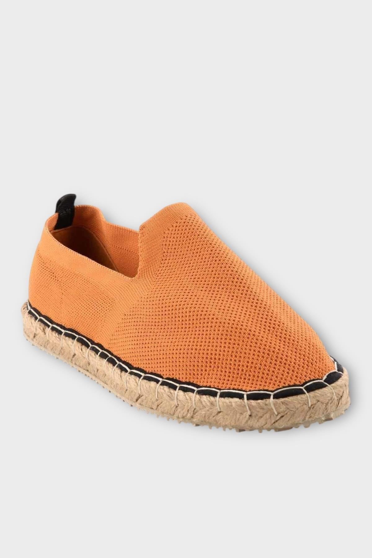 Unisex El Yapımı Triko Espadril TURUNCU - Görsel 3