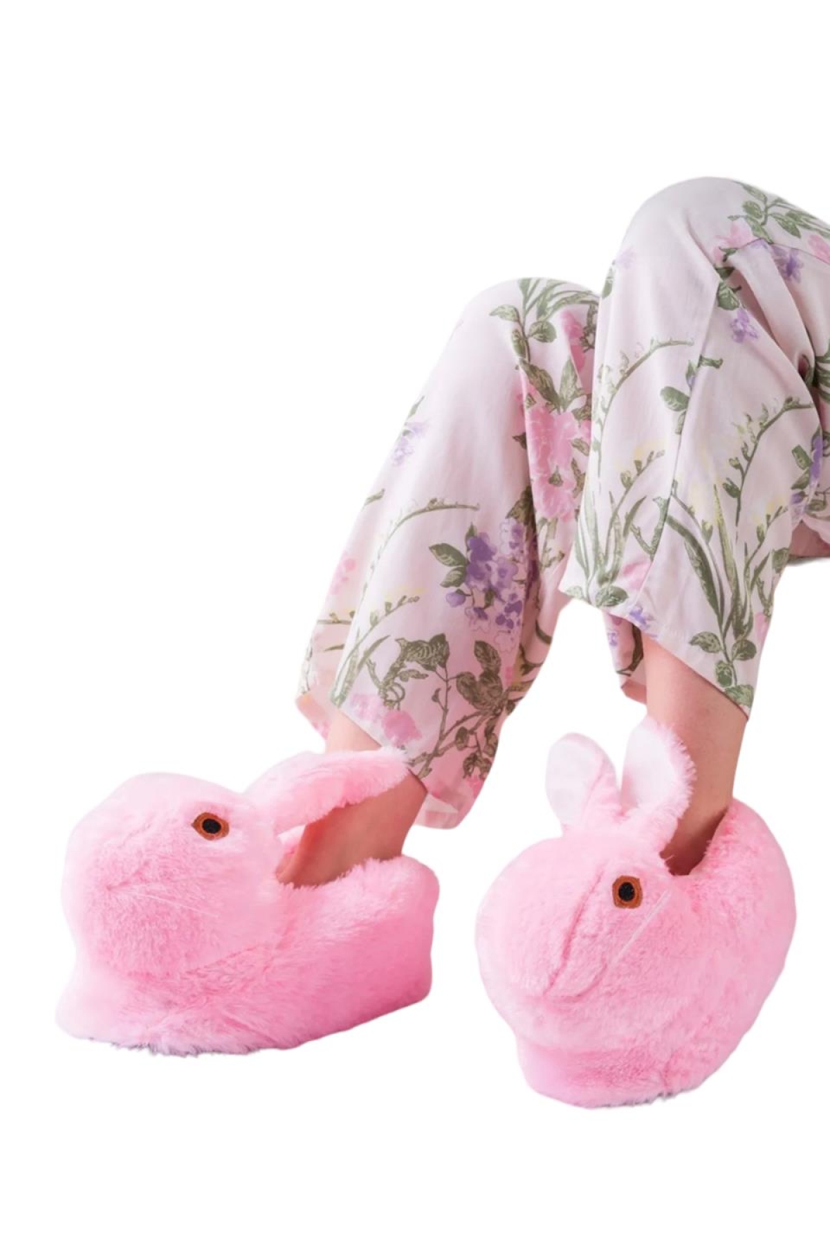 Peluş Tavşan Figürlü Kaymaz ve Ses Yapmaz Ev Panduf PEMBE - Görsel 2