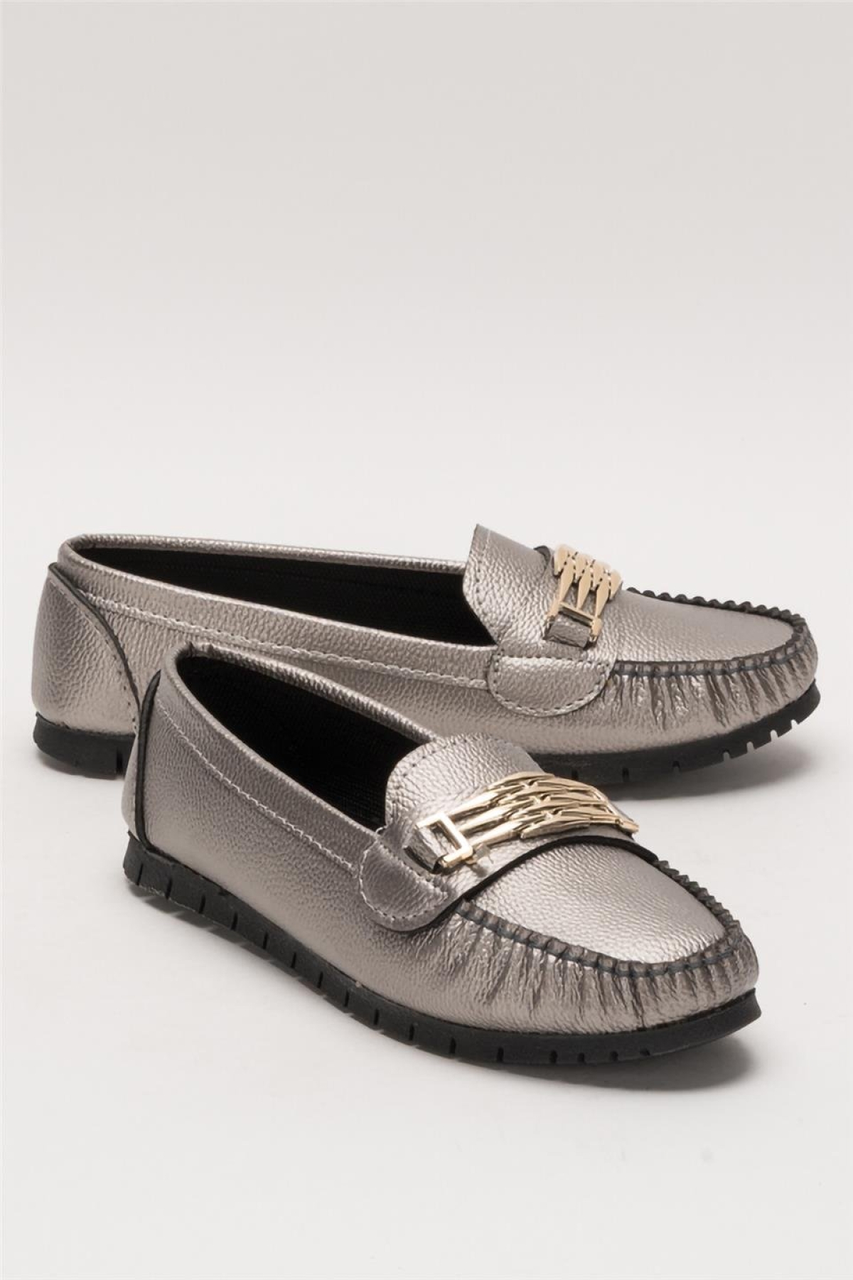 Kadın Hafif Taban Günlük Rahat Babet PLATİN - Görsel 4