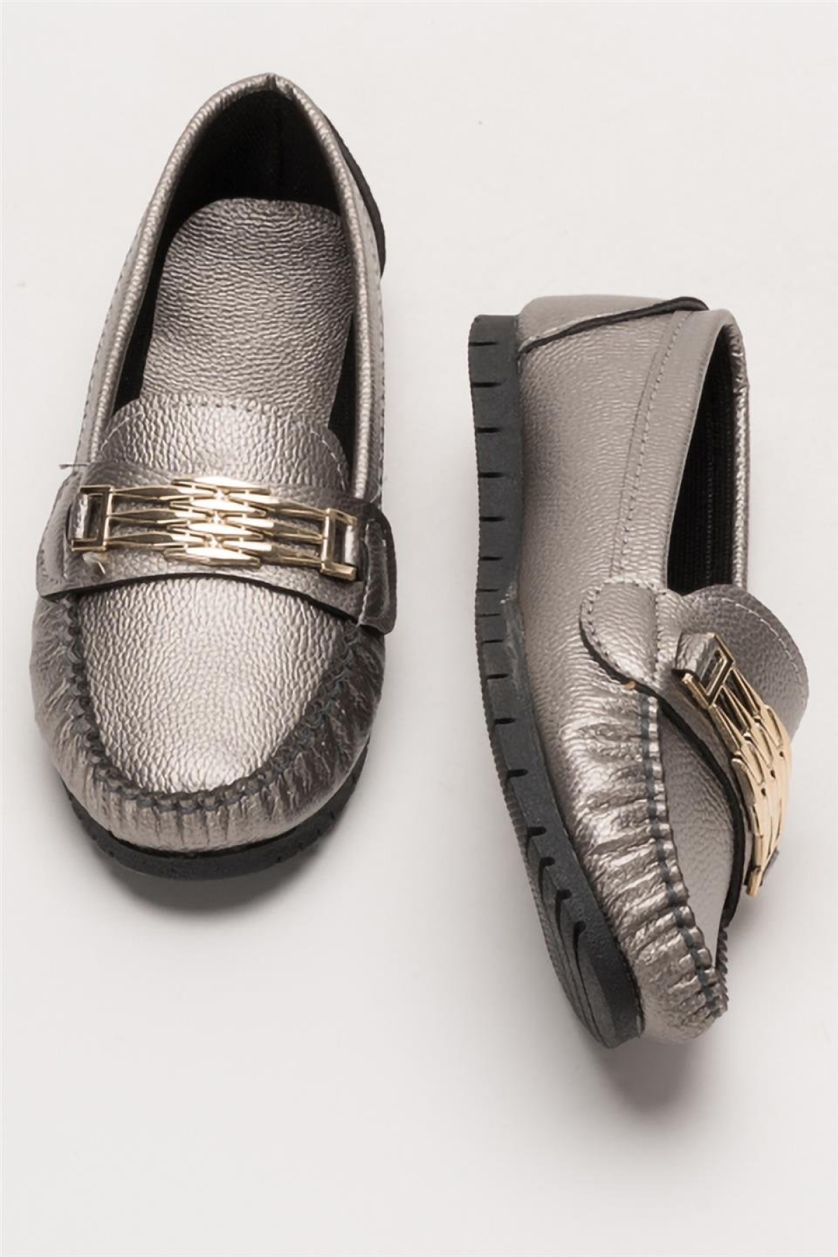 Kadın Hafif Taban Günlük Rahat Babet PLATİN - Görsel 9