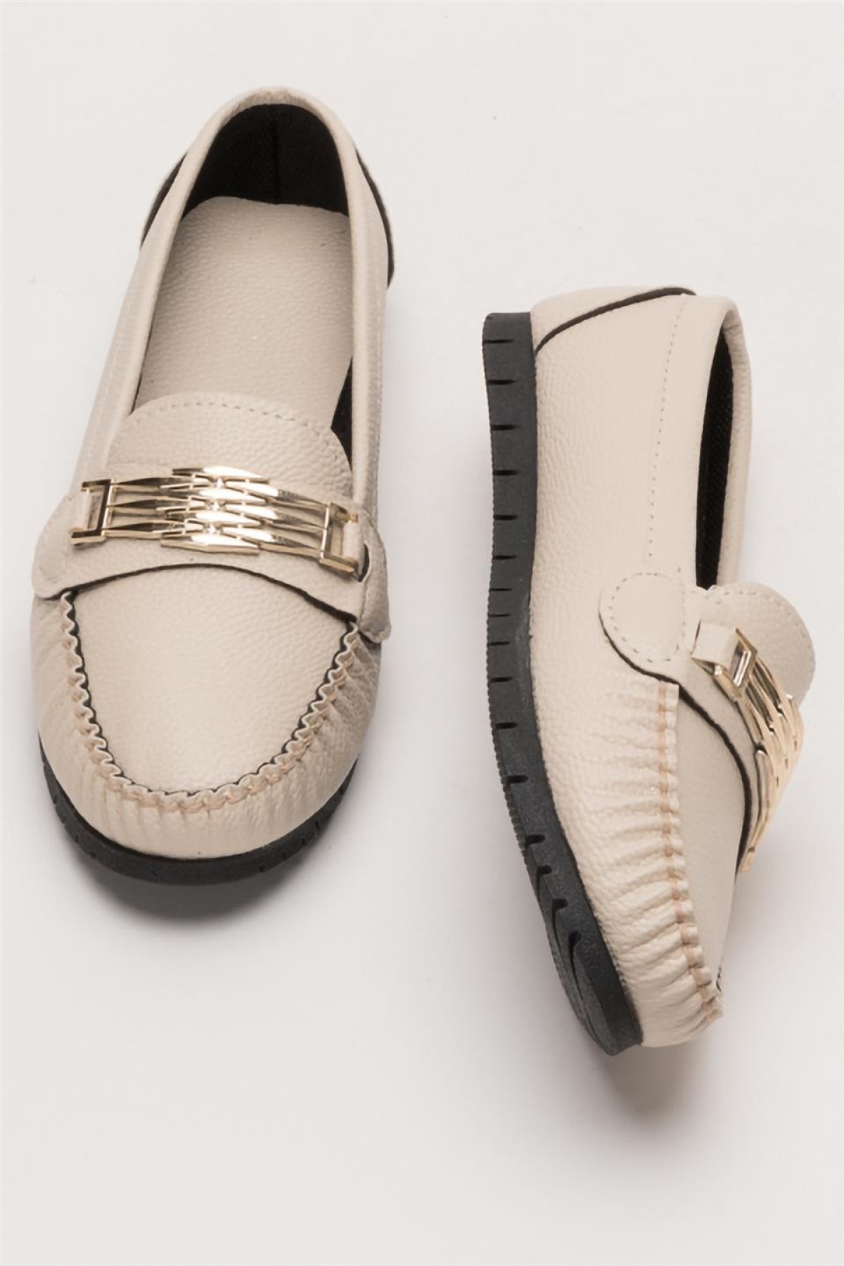 Kadın Hafif Taban Günlük Rahat Babet KREM - Görsel 8