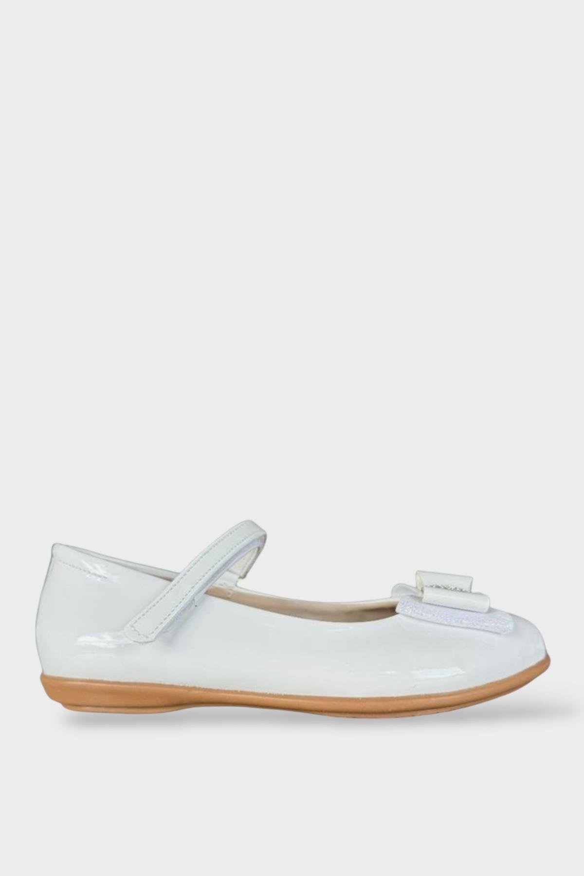 Fiyonklu Kız Çocuk Babet Ayakkabı BEYAZ - Görsel 2