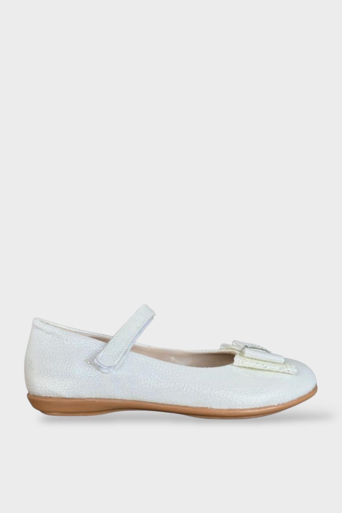 Fiyonklu Kız Çocuk Babet Ayakkabı KREM - Görsel 2