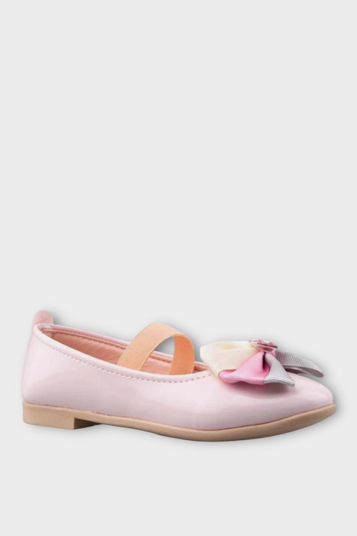 Kurdelalı Kız Çocuk Babet Ayakkabı PUDRA - Görsel 2
