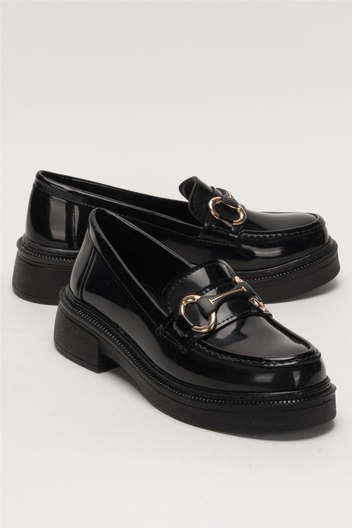 Kadın Tokalı Yüksek Taban Günlük Ayakkabı SİYAH - SİYAH - Görsel 3