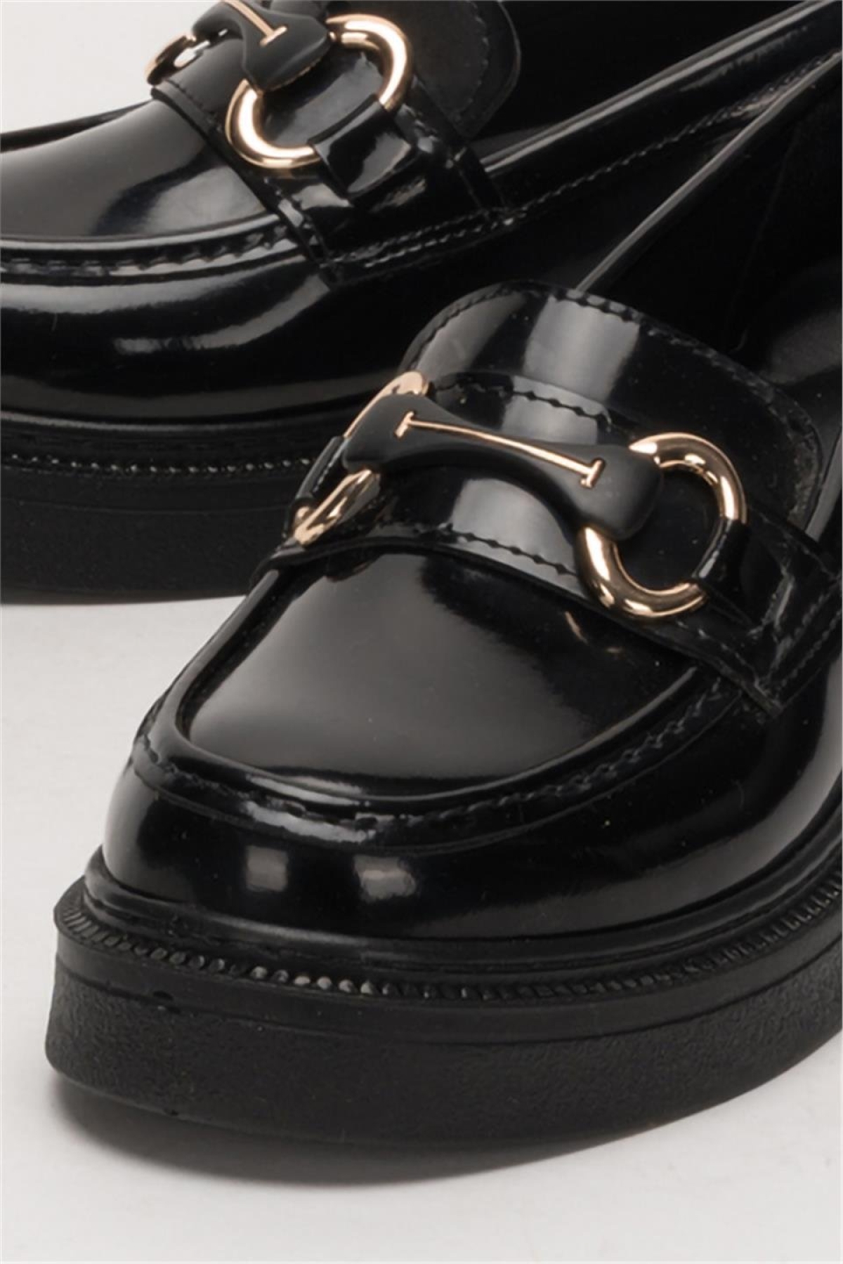 Kadın Tokalı Yüksek Taban Günlük Ayakkabı SİYAH - SİYAH - Görsel 6