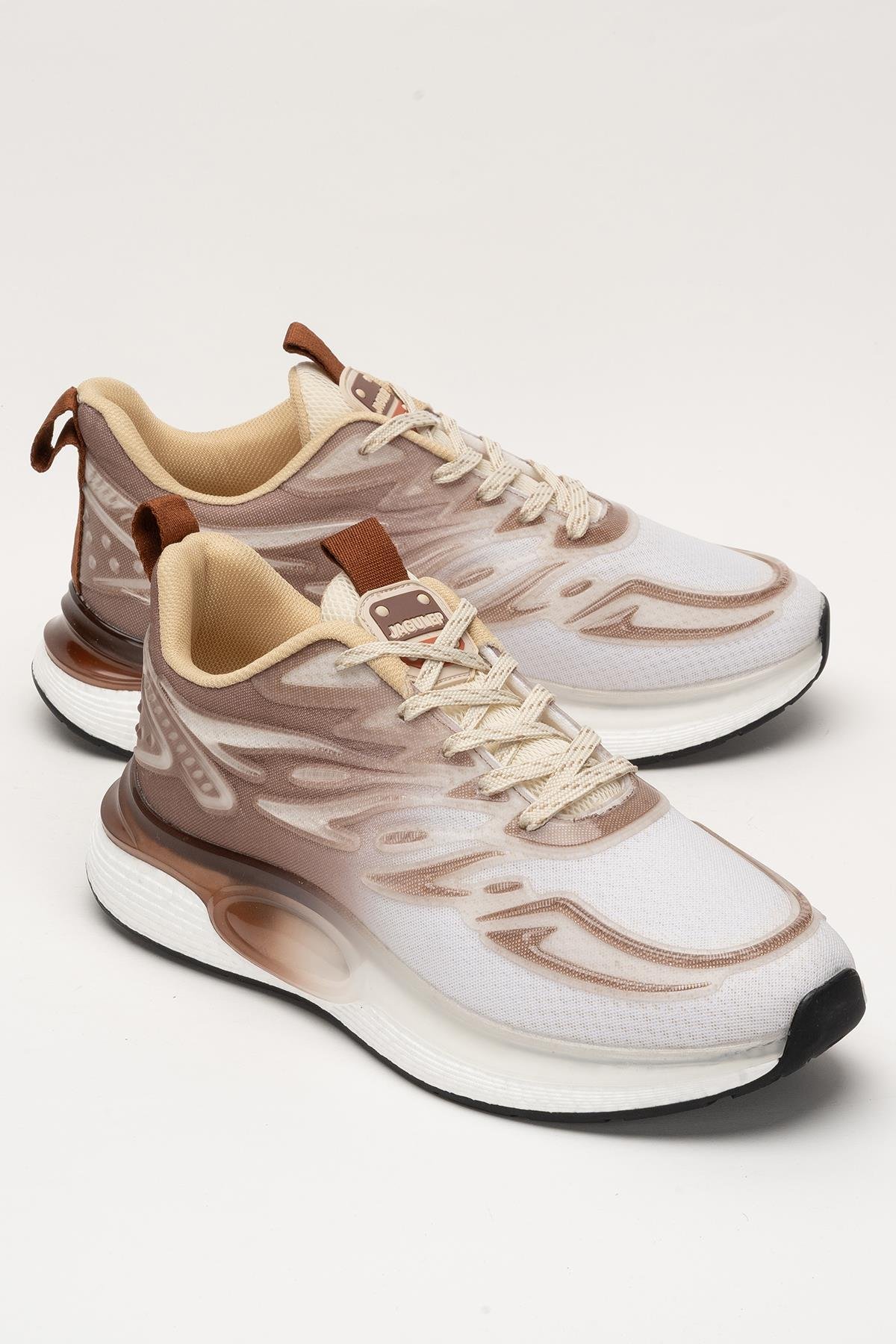 Erkek Günlük Koşu Yürüyüş Spor Ayakkabı KAHVERENGİ - BEYAZ - Görsel 3