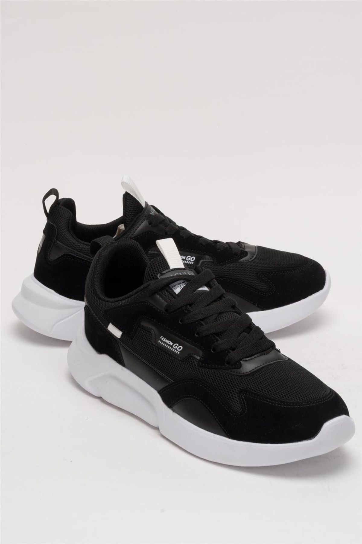 Erkek Günlük Rahat Yürüyüş Spor Ayakkabı SİYAH - BEYAZ - Görsel 3