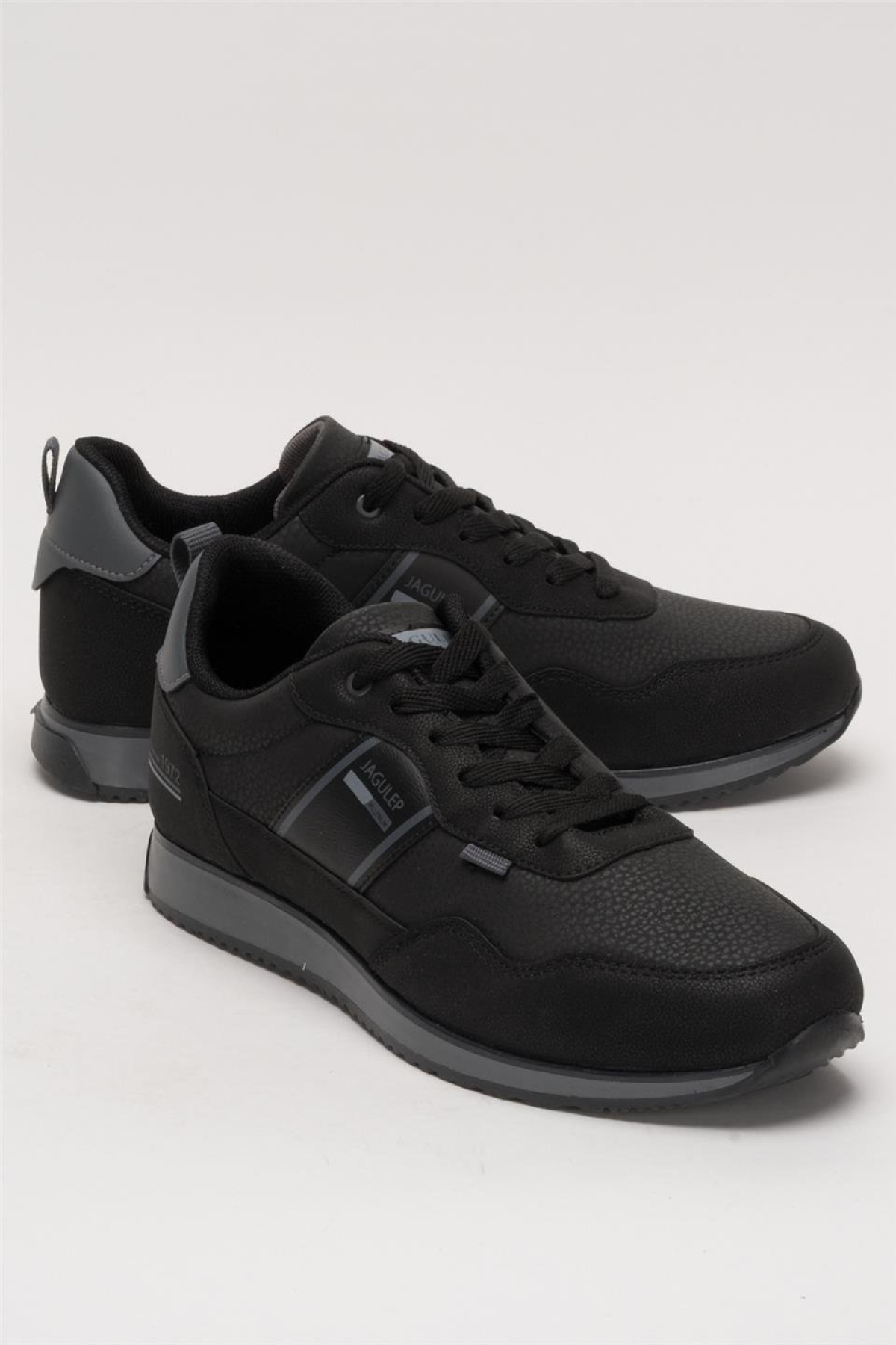 Erkek Cilt Bağcıklı Günlük Spor Ayakkabı SİYAH - FÜME - Görsel 3