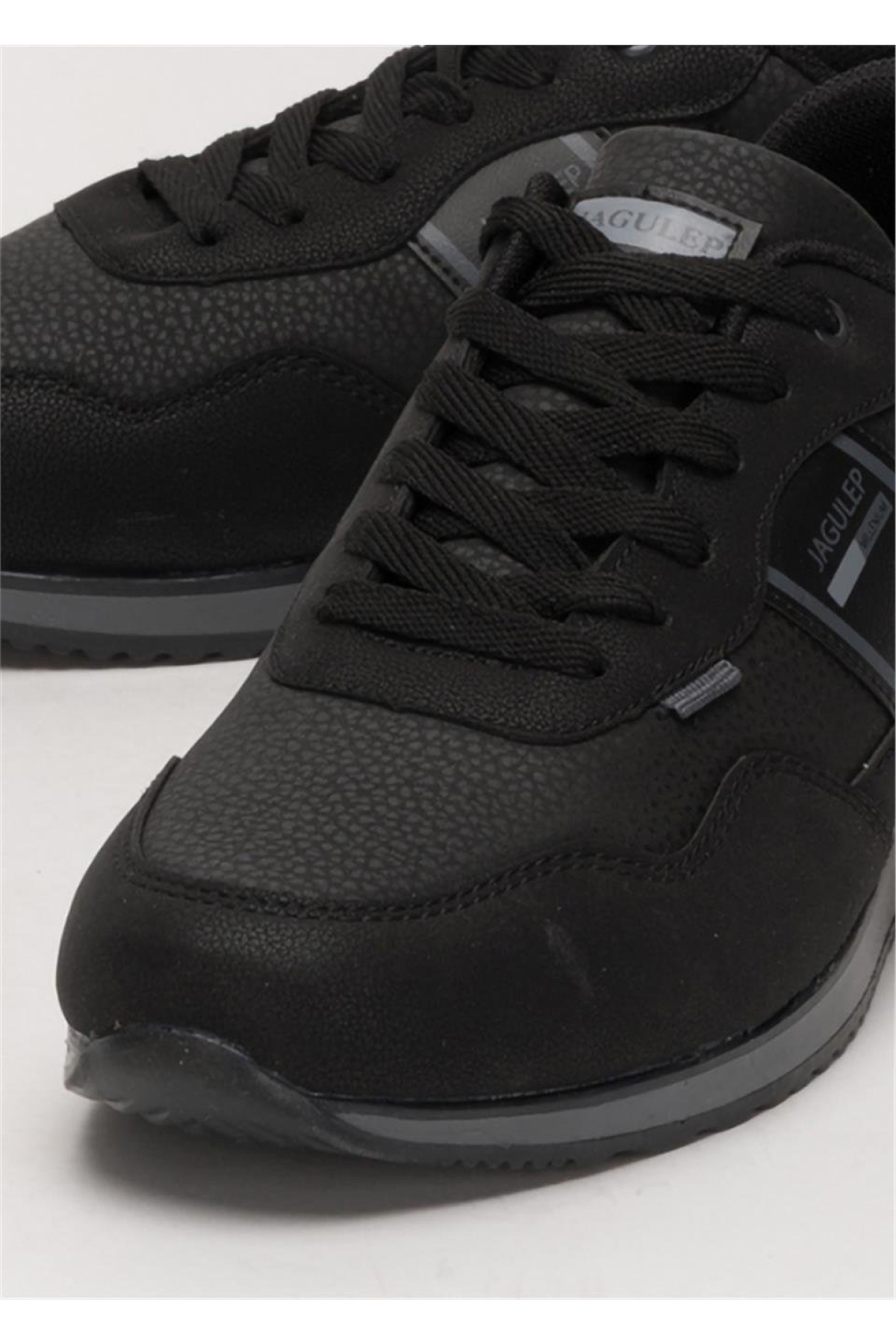 Erkek Cilt Bağcıklı Günlük Spor Ayakkabı SİYAH - FÜME - Görsel 6