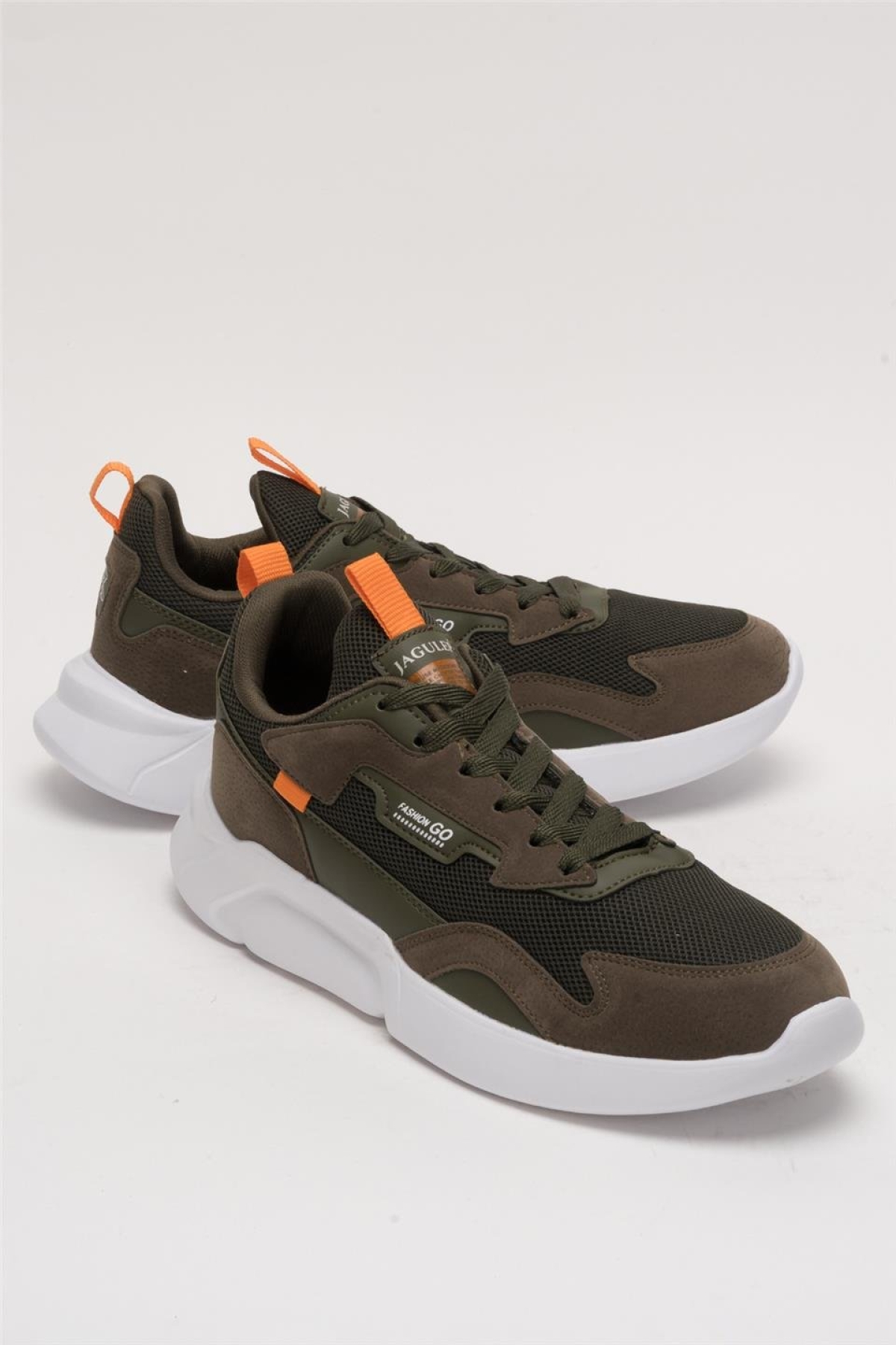 Erkek Günlük Rahat Yürüyüş Spor Ayakkabı HAKİ - TURUNCU - Görsel 3