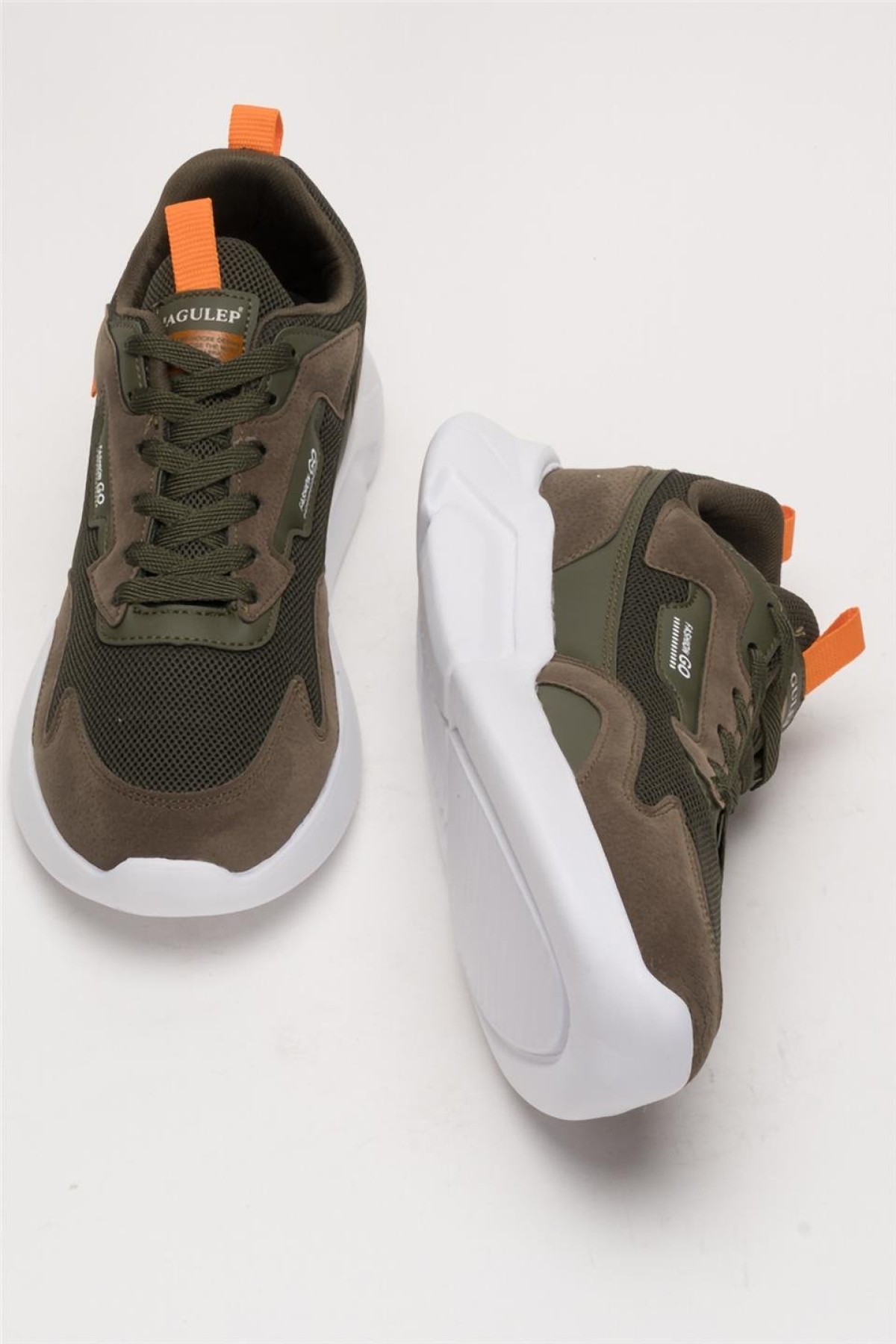 Erkek Günlük Rahat Yürüyüş Spor Ayakkabı HAKİ - TURUNCU - Görsel 8
