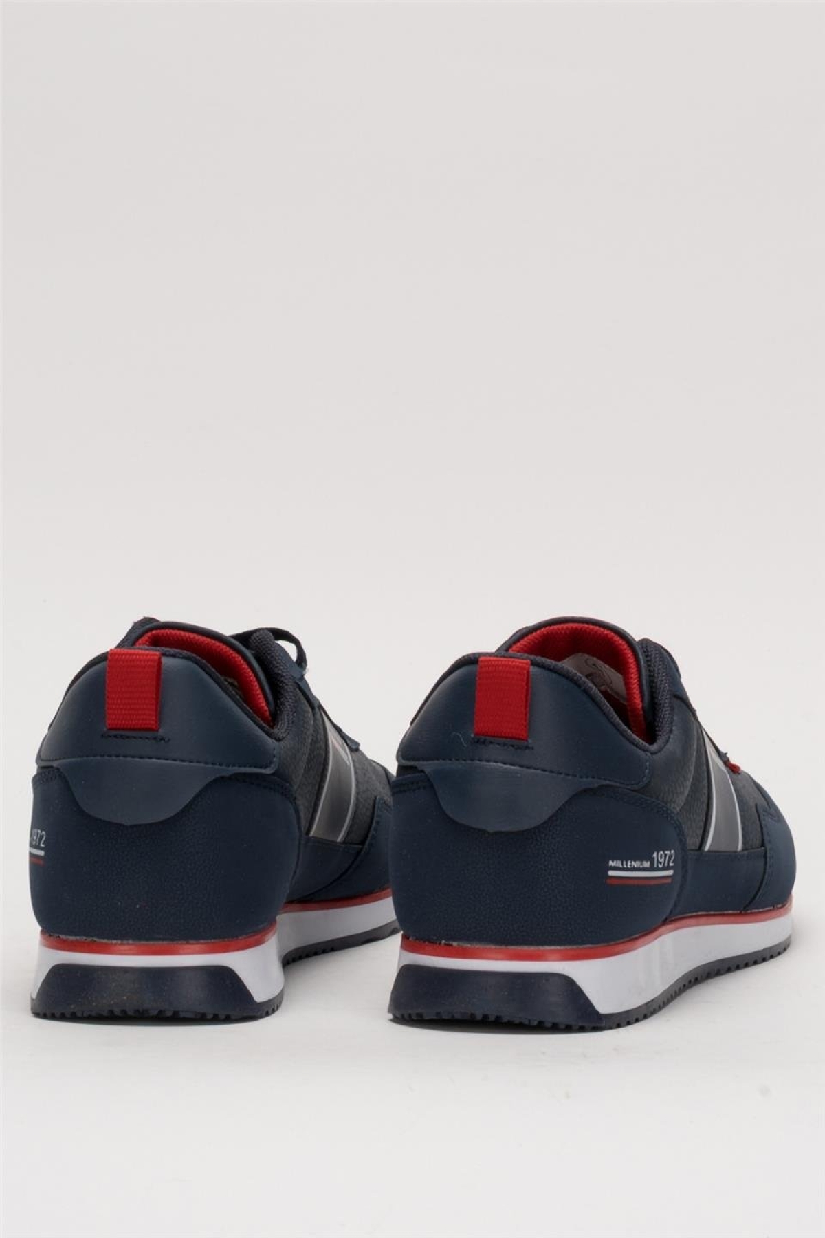 Erkek Cilt Bağcıklı Günlük Spor Ayakkabı LACİVERT - KIRMIZI - Görsel 5
