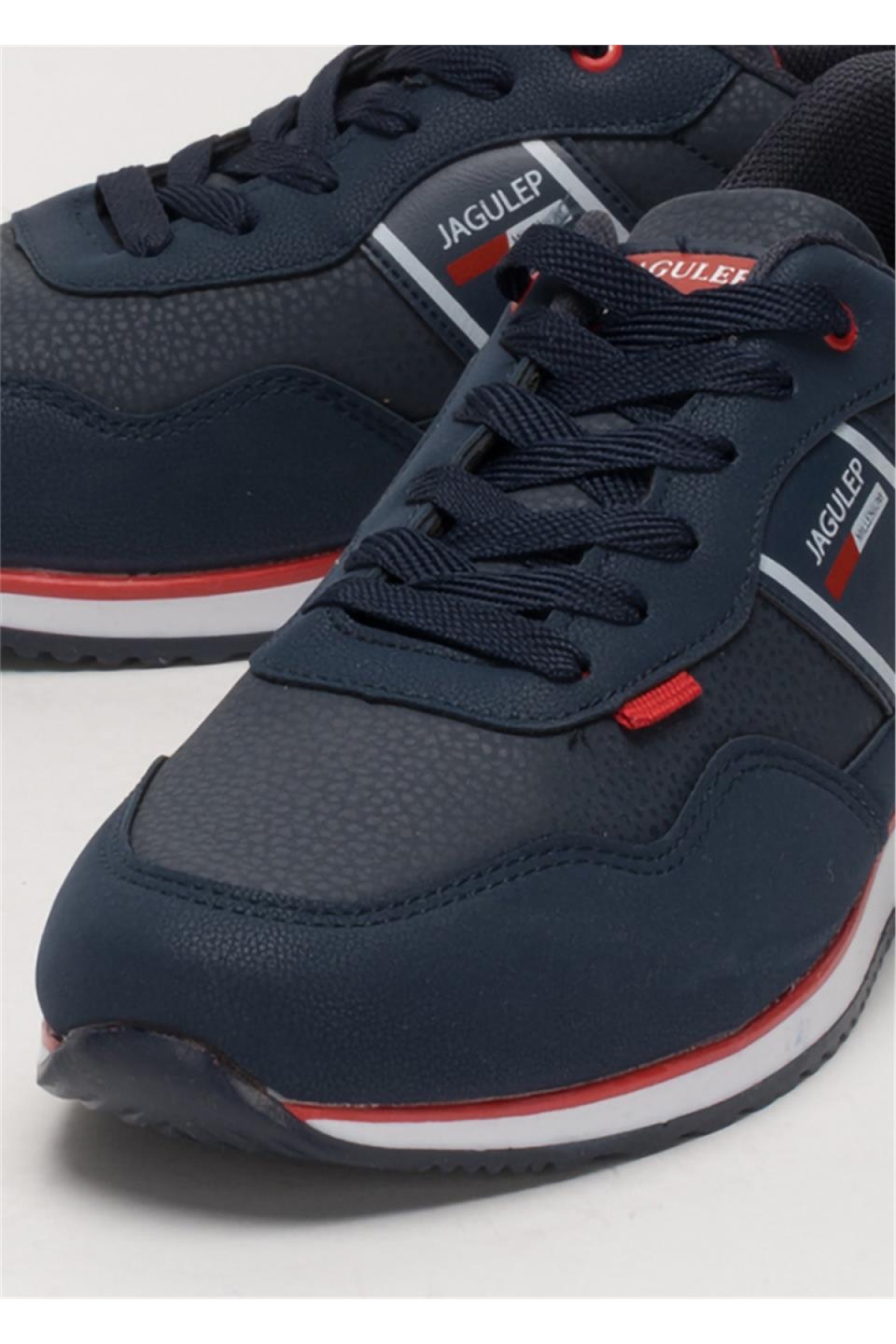 Erkek Cilt Bağcıklı Günlük Spor Ayakkabı LACİVERT - KIRMIZI - Görsel 6