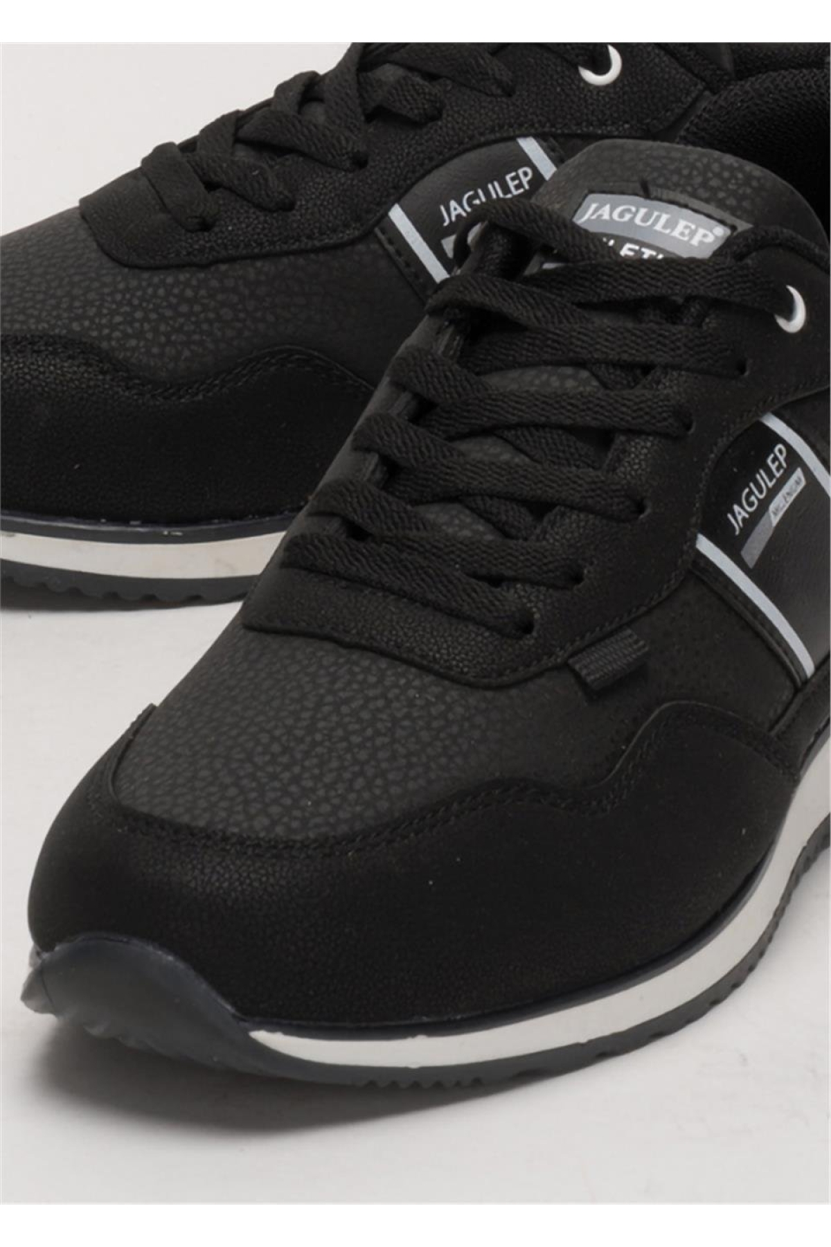 Erkek Cilt Bağcıklı Günlük Spor Ayakkabı SİYAH BEYAZ - Görsel 6