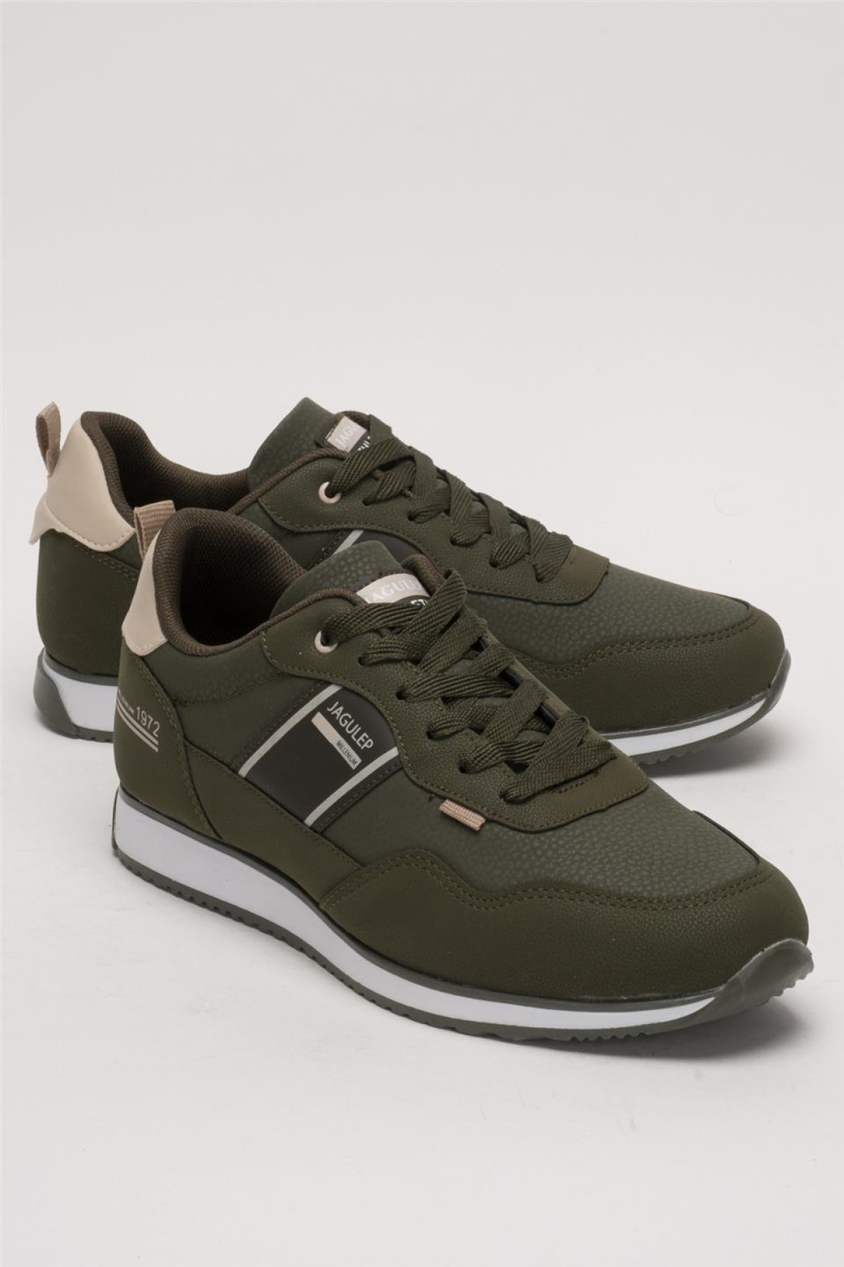 Erkek Cilt Bağcıklı Günlük Spor Ayakkabı HAKİ - BEJ - Görsel 3