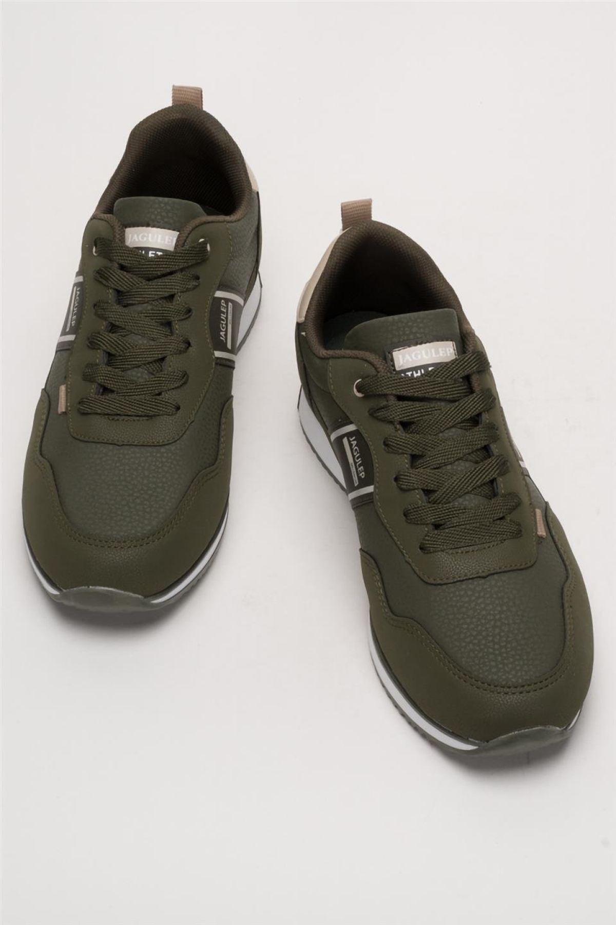 Erkek Cilt Bağcıklı Günlük Spor Ayakkabı HAKİ - BEJ - Görsel 7