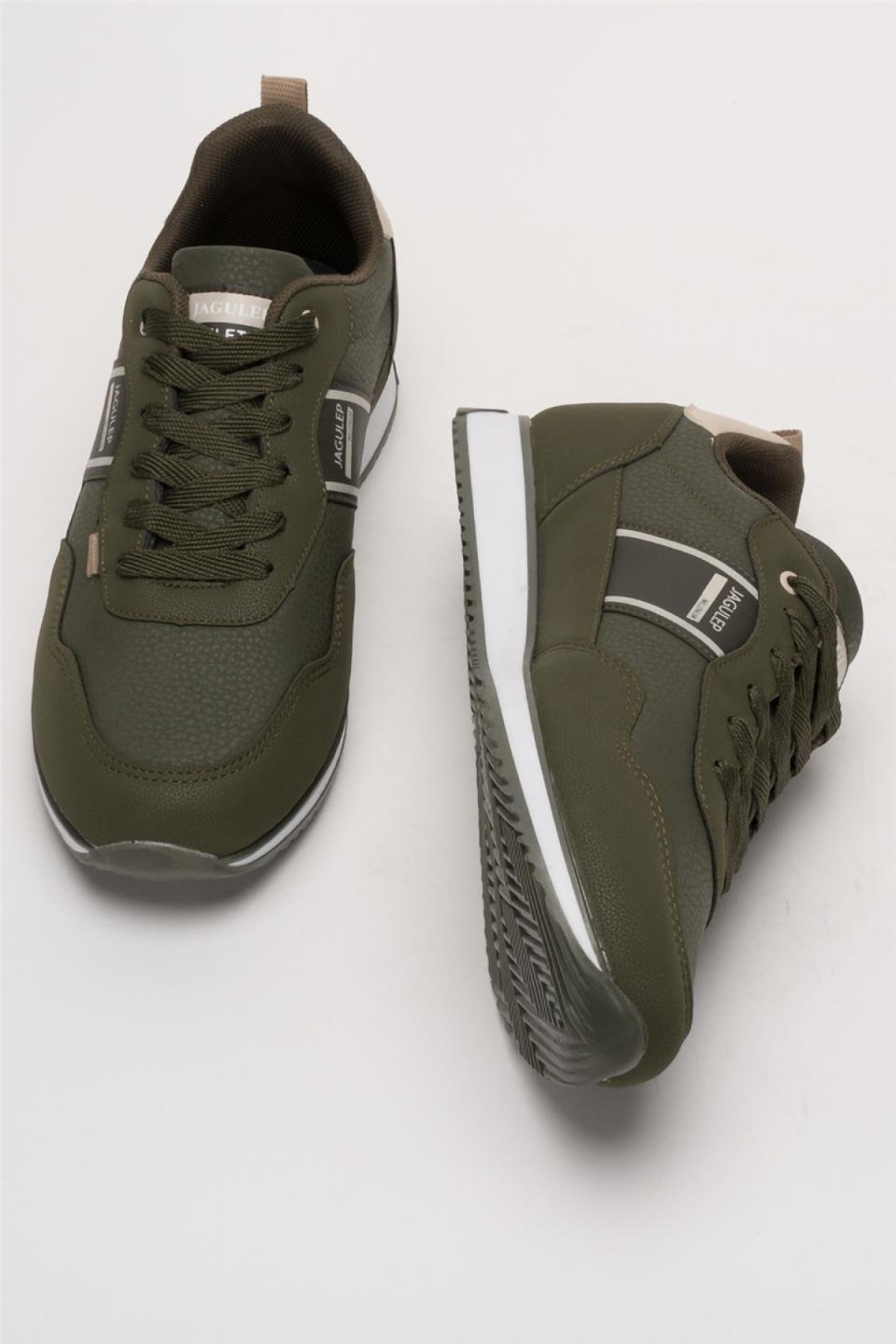 Erkek Cilt Bağcıklı Günlük Spor Ayakkabı HAKİ - BEJ - Görsel 8