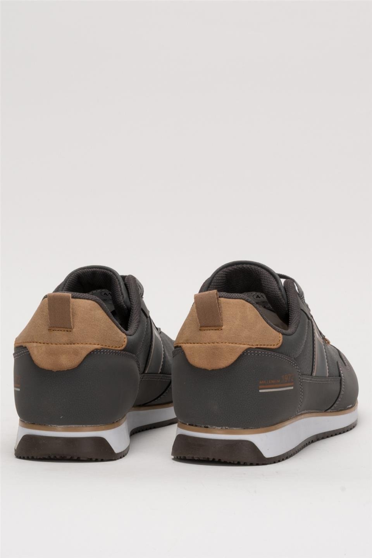 Erkek Cilt Bağcıklı Günlük Spor Ayakkabı FÜME - TABA - Görsel 5