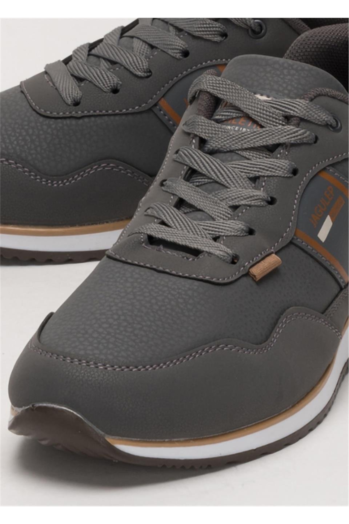 Erkek Cilt Bağcıklı Günlük Spor Ayakkabı FÜME - TABA - Görsel 6