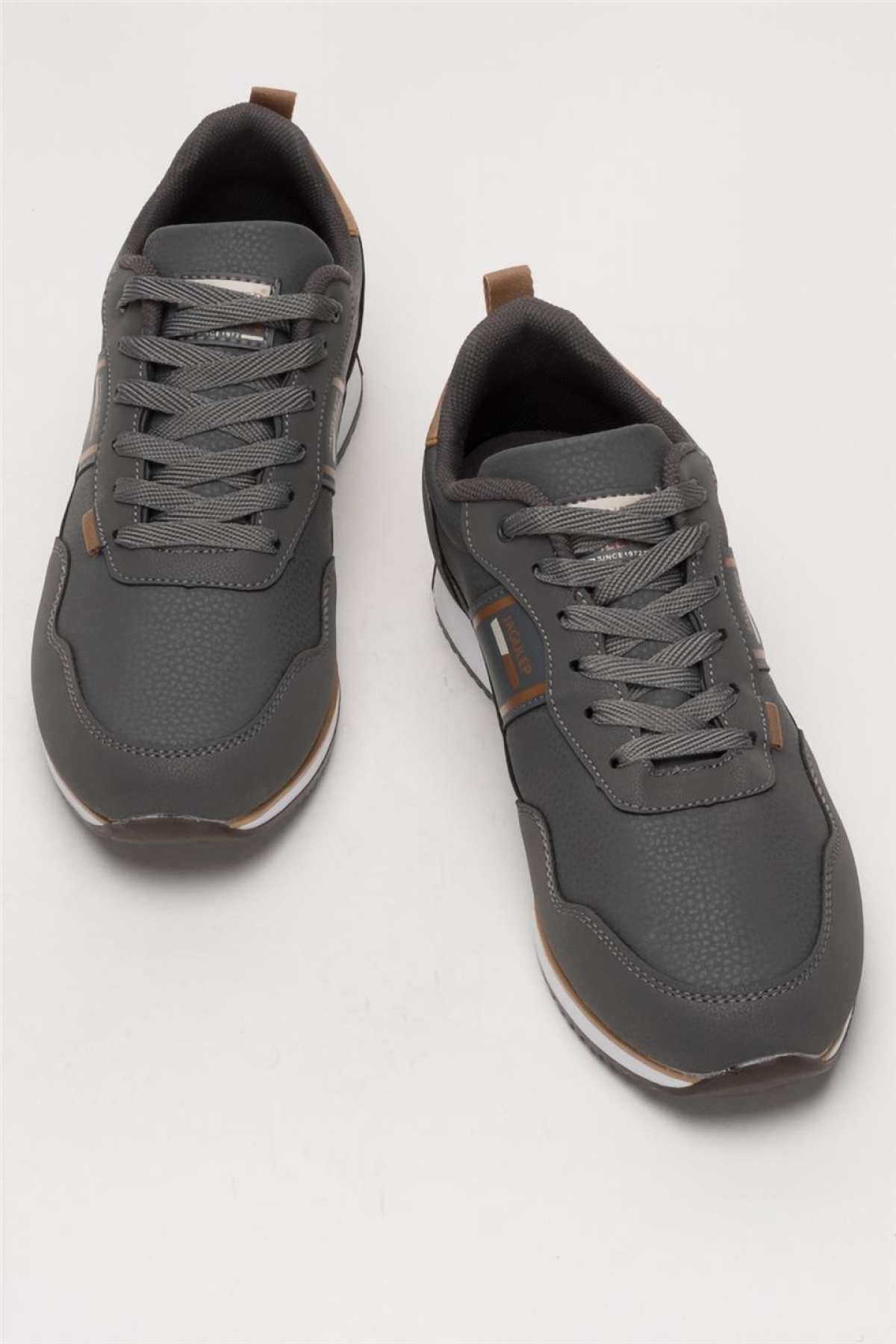Erkek Cilt Bağcıklı Günlük Spor Ayakkabı FÜME - TABA - Görsel 7
