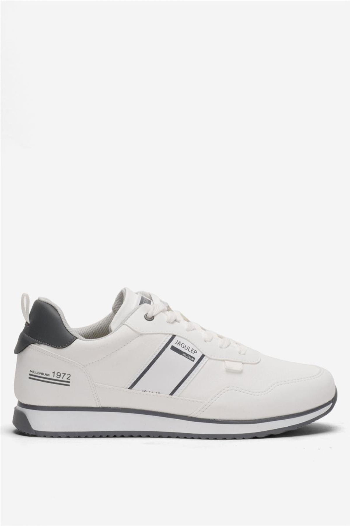 Erkek Cilt Bağcıklı Günlük Spor Ayakkabı BEYAZ - FÜME - Görsel 2