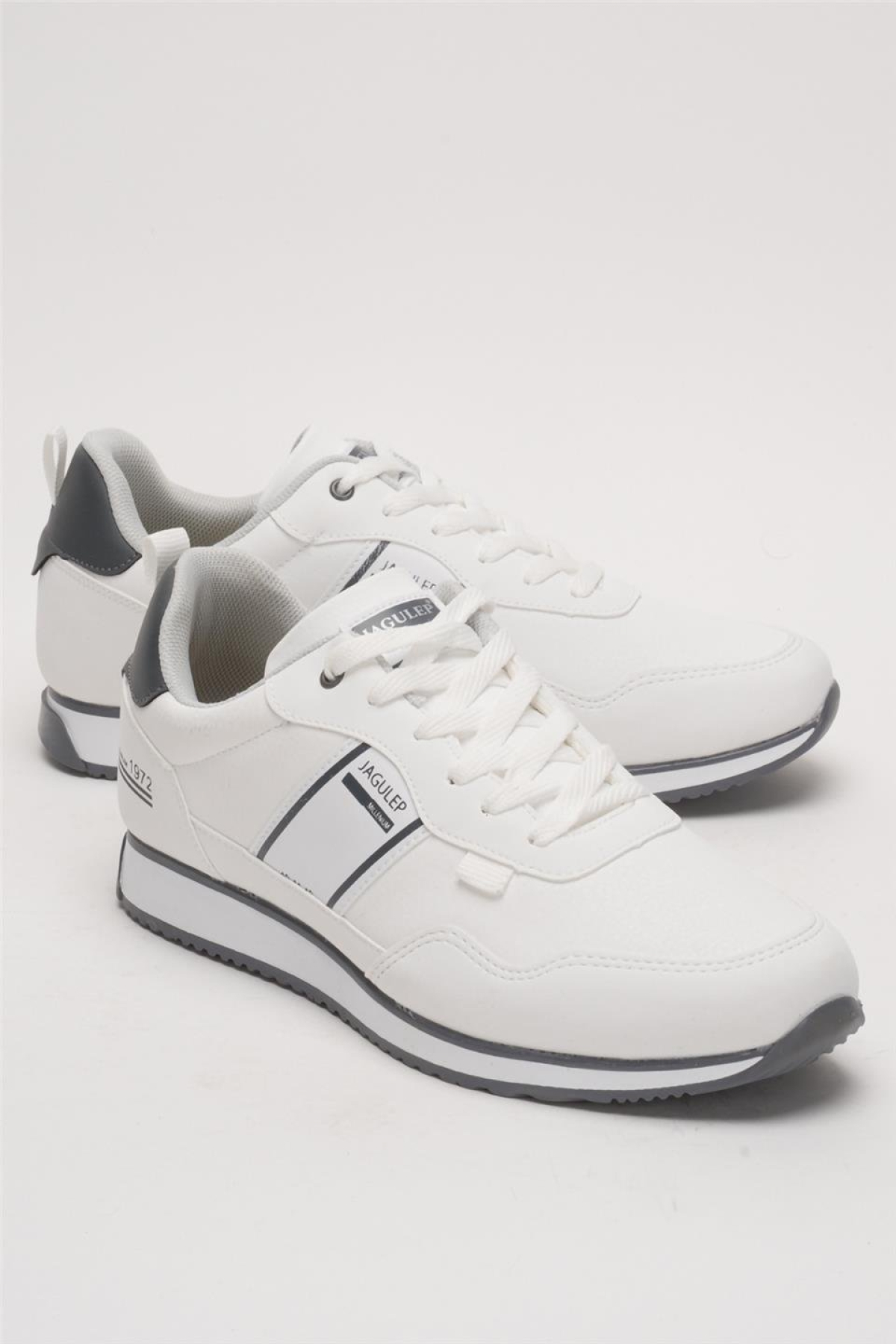 Erkek Cilt Bağcıklı Günlük Spor Ayakkabı BEYAZ - FÜME - Görsel 3