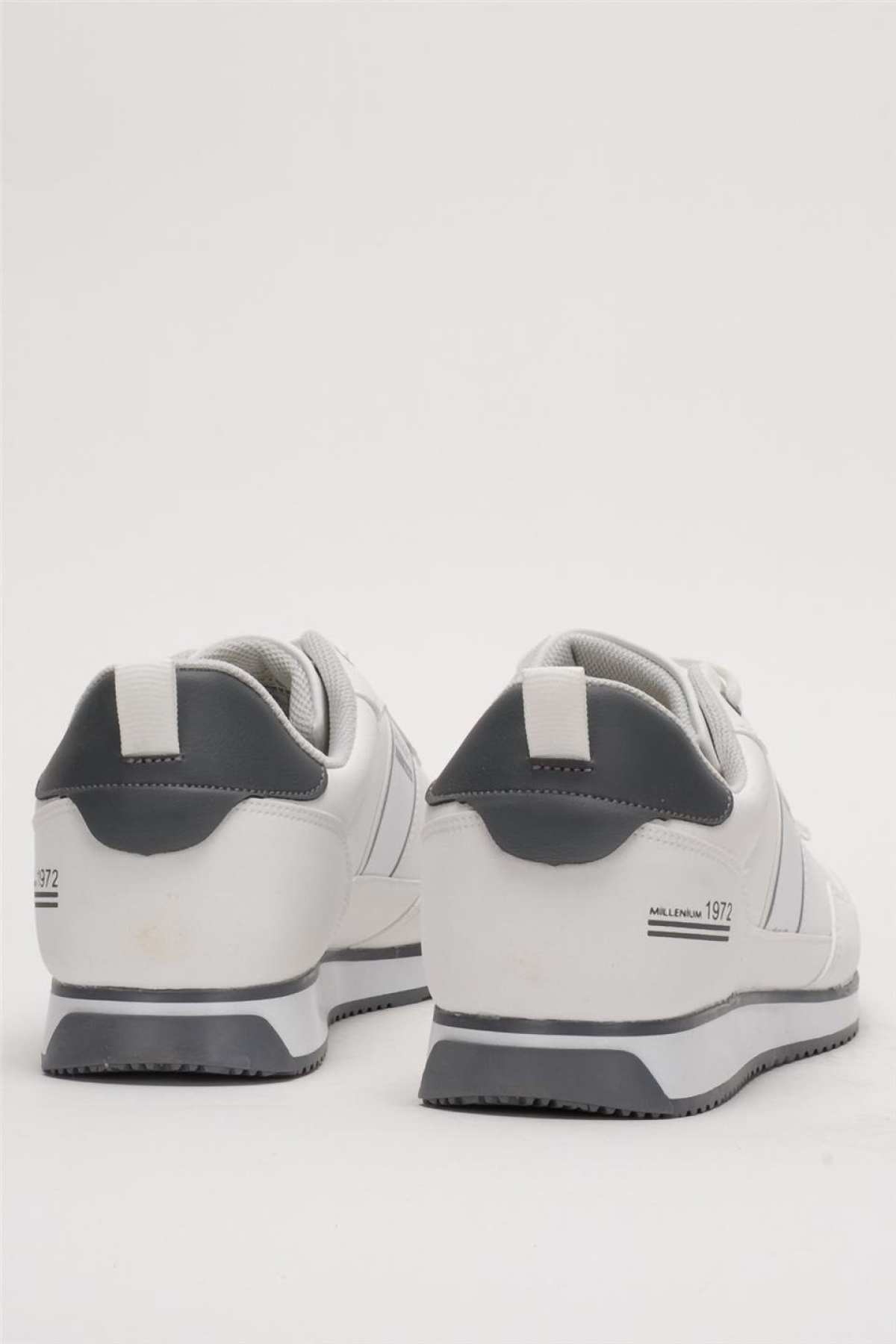 Erkek Cilt Bağcıklı Günlük Spor Ayakkabı BEYAZ - FÜME - Görsel 5