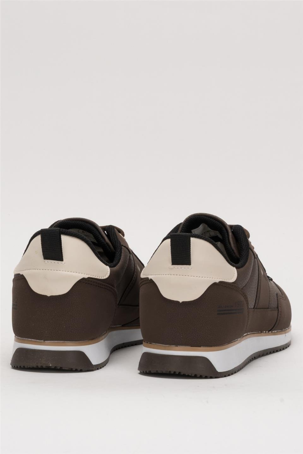 Erkek Cilt Bağcıklı Günlük Spor Ayakkabı KAHVERENGİ-BEJ - Görsel 5