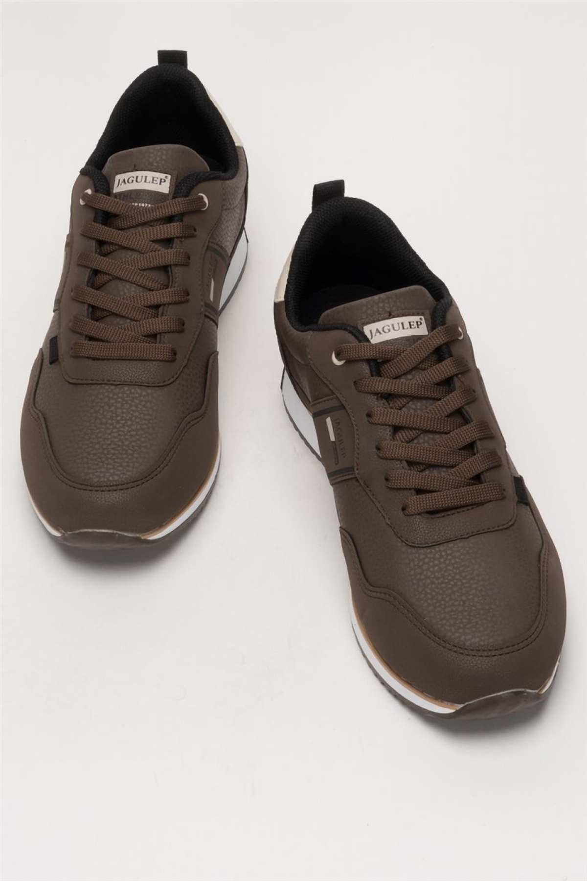 Erkek Cilt Bağcıklı Günlük Spor Ayakkabı KAHVERENGİ-BEJ - Görsel 7