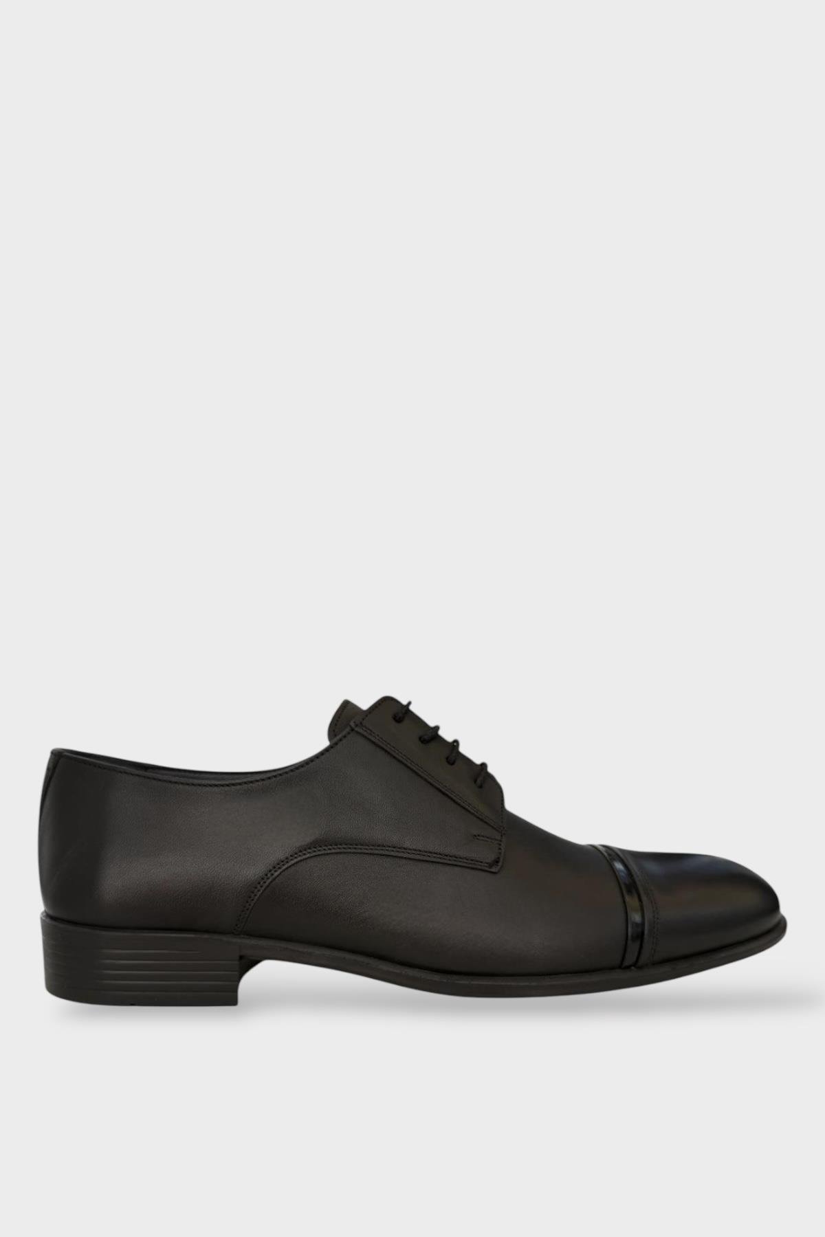 Erkek Bağcıklı Klasik Hakiki Deri Ayakkabı SİYAH - Görsel 2