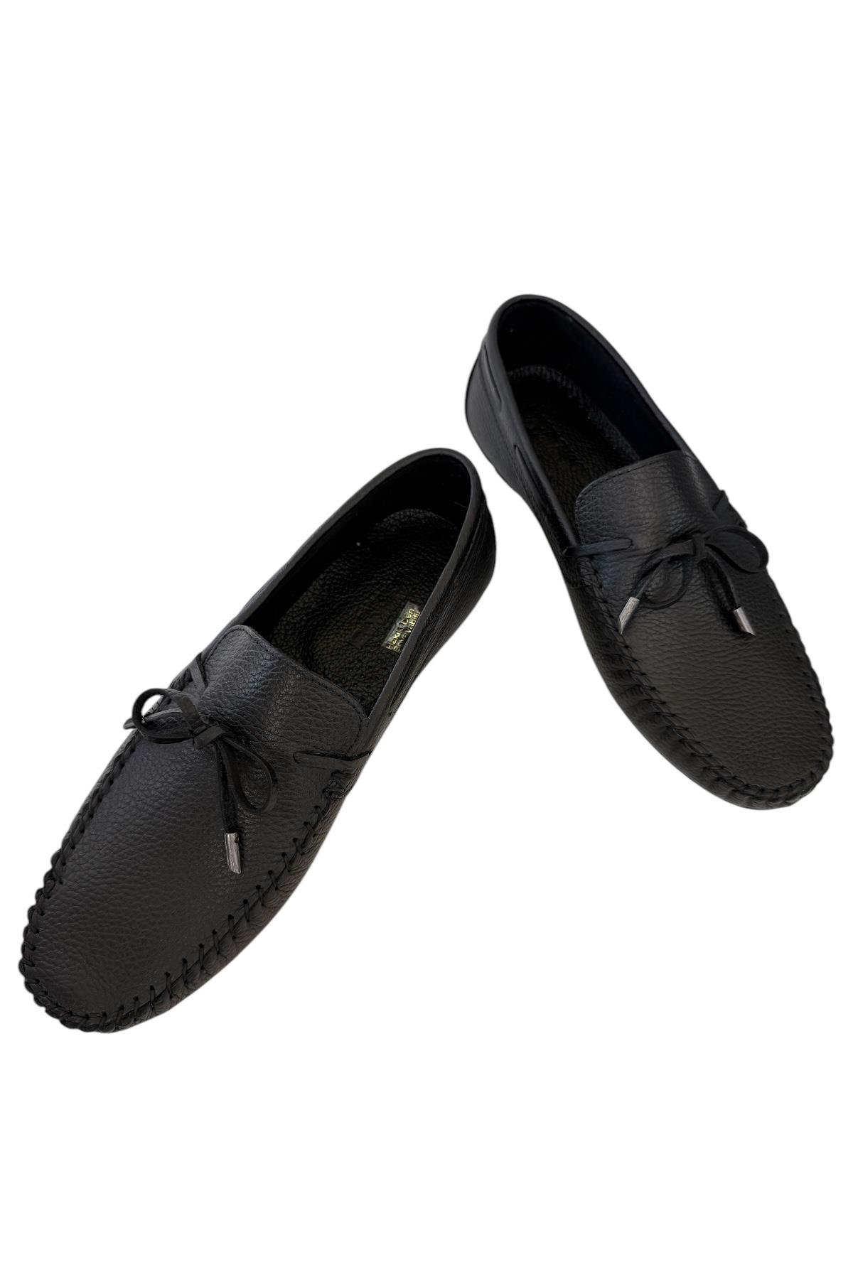 Erkek Hakiki Deri Floter Rok Ayakkabı SİYAH - Görsel 4