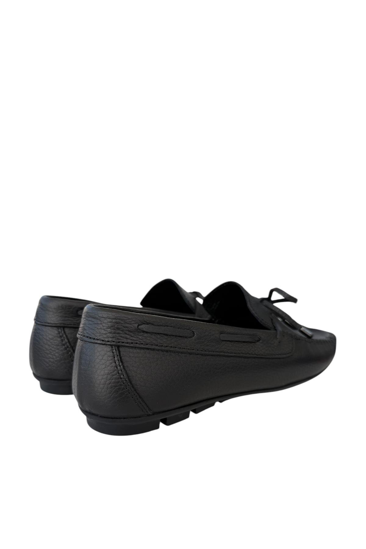 Erkek Hakiki Deri Floter Rok Ayakkabı SİYAH - Görsel 6