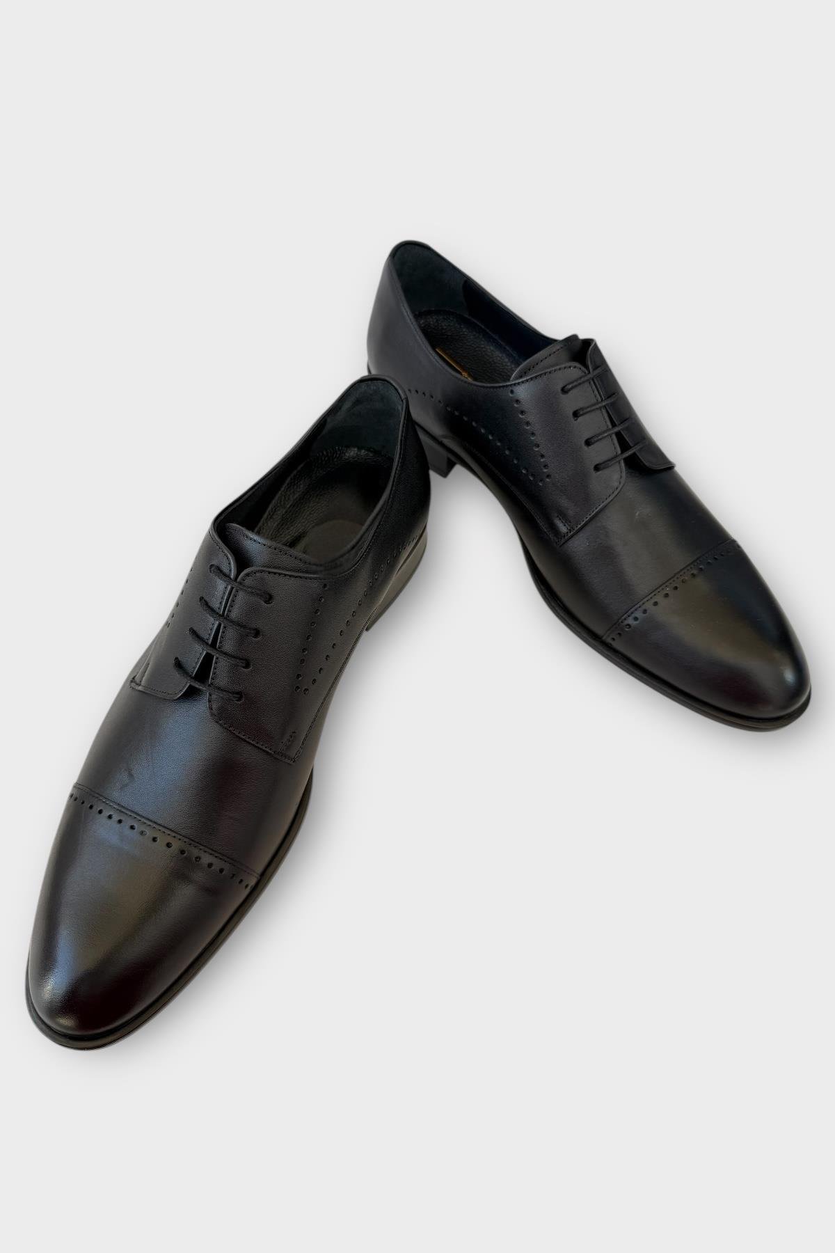 Erkek Bağcıklı Hakiki Deri Ayakkabı SİYAH - Görsel 4