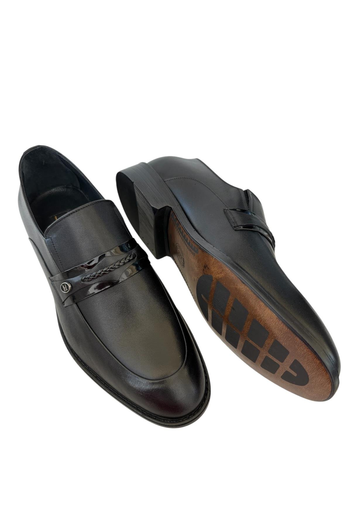 Erkek Tokalı Klasik Hakiki Deri Ayakkabı SİYAH - Görsel 5