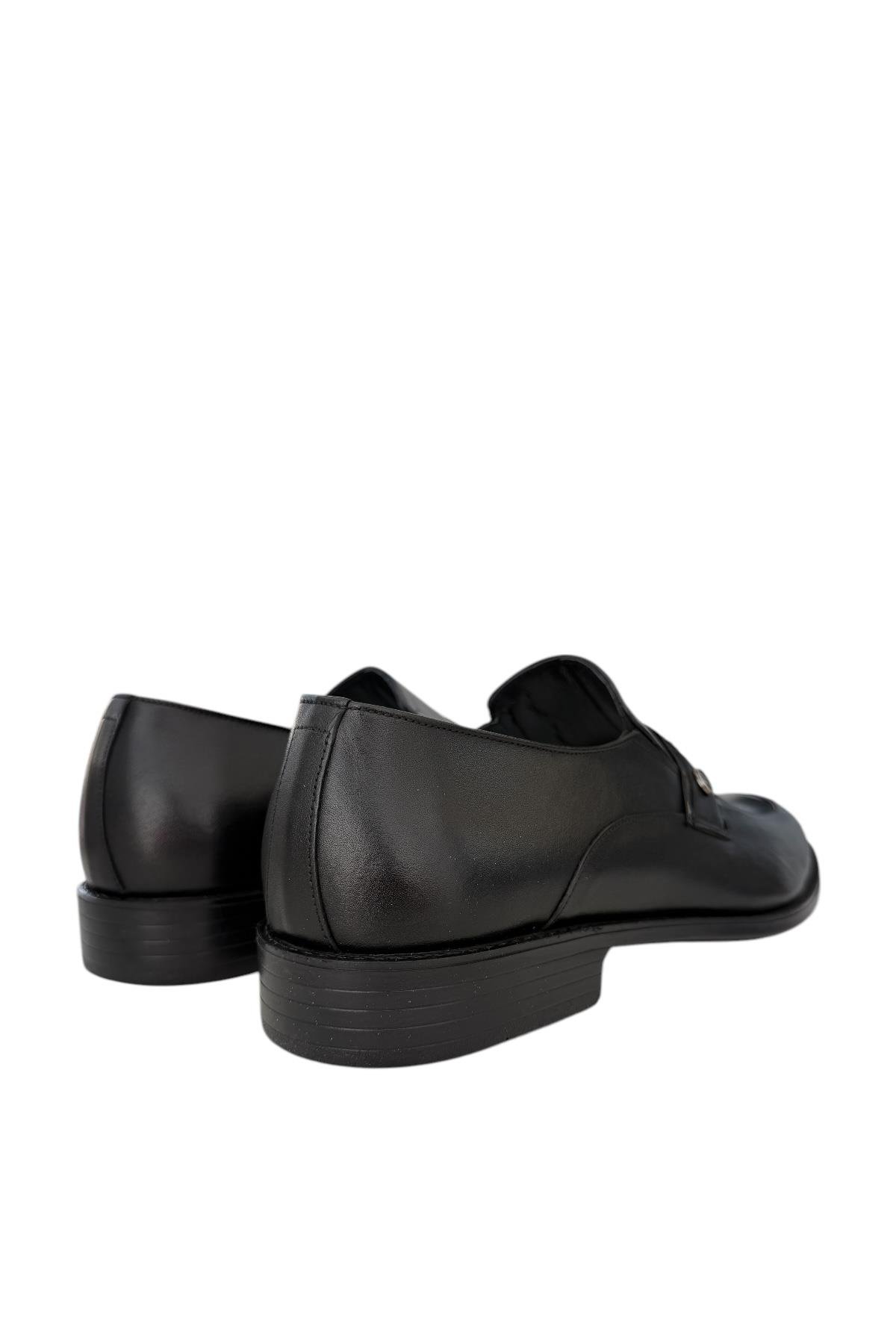 Erkek Tokalı Klasik Hakiki Deri Ayakkabı SİYAH - Görsel 6