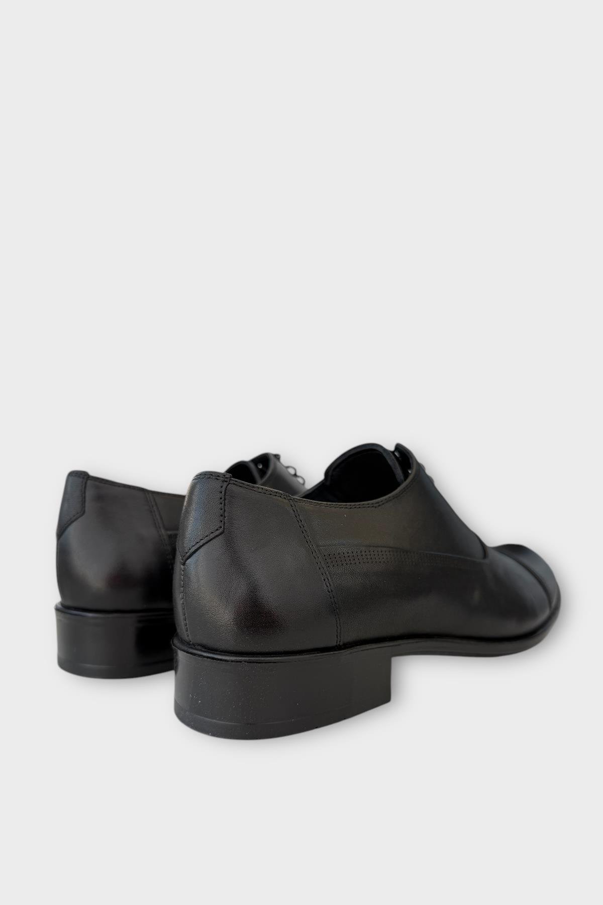Erkek Bağcıklı Klasik Hakiki Deri Ayakkabı SİYAH - Görsel 6