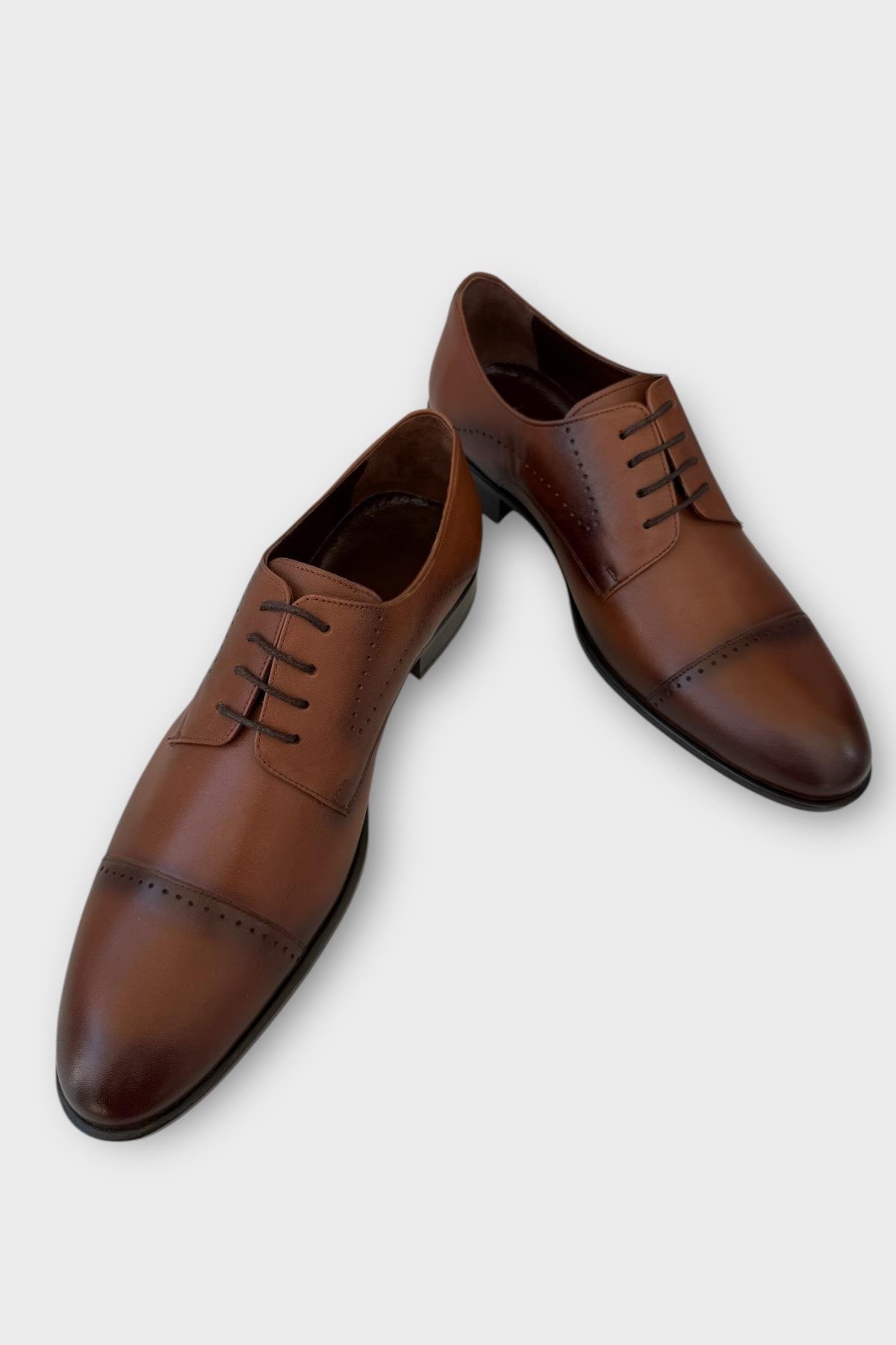 Erkek Bağcıklı Hakiki Deri Ayakkabı TABA - Görsel 4