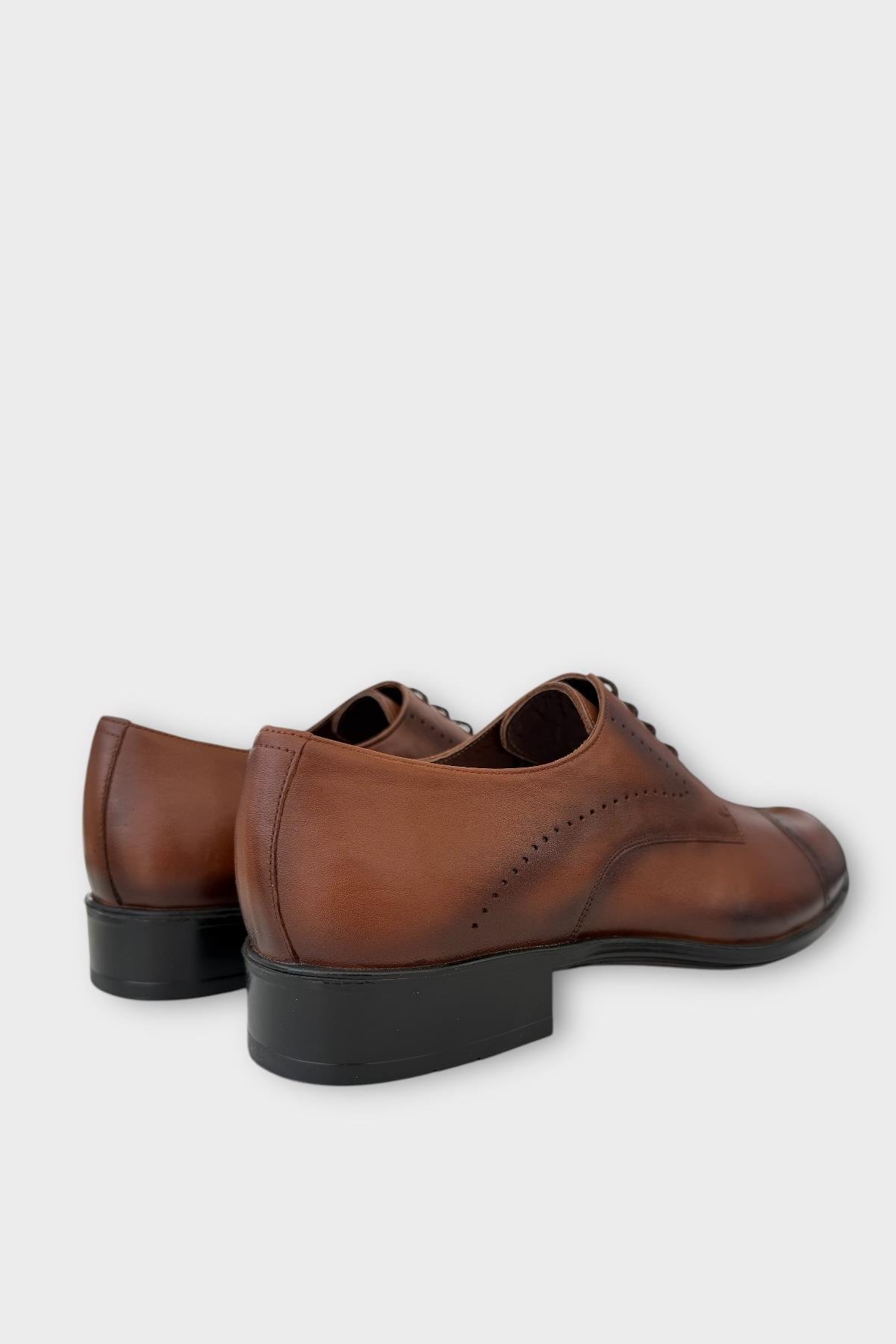 Erkek Bağcıklı Hakiki Deri Ayakkabı TABA - Görsel 7